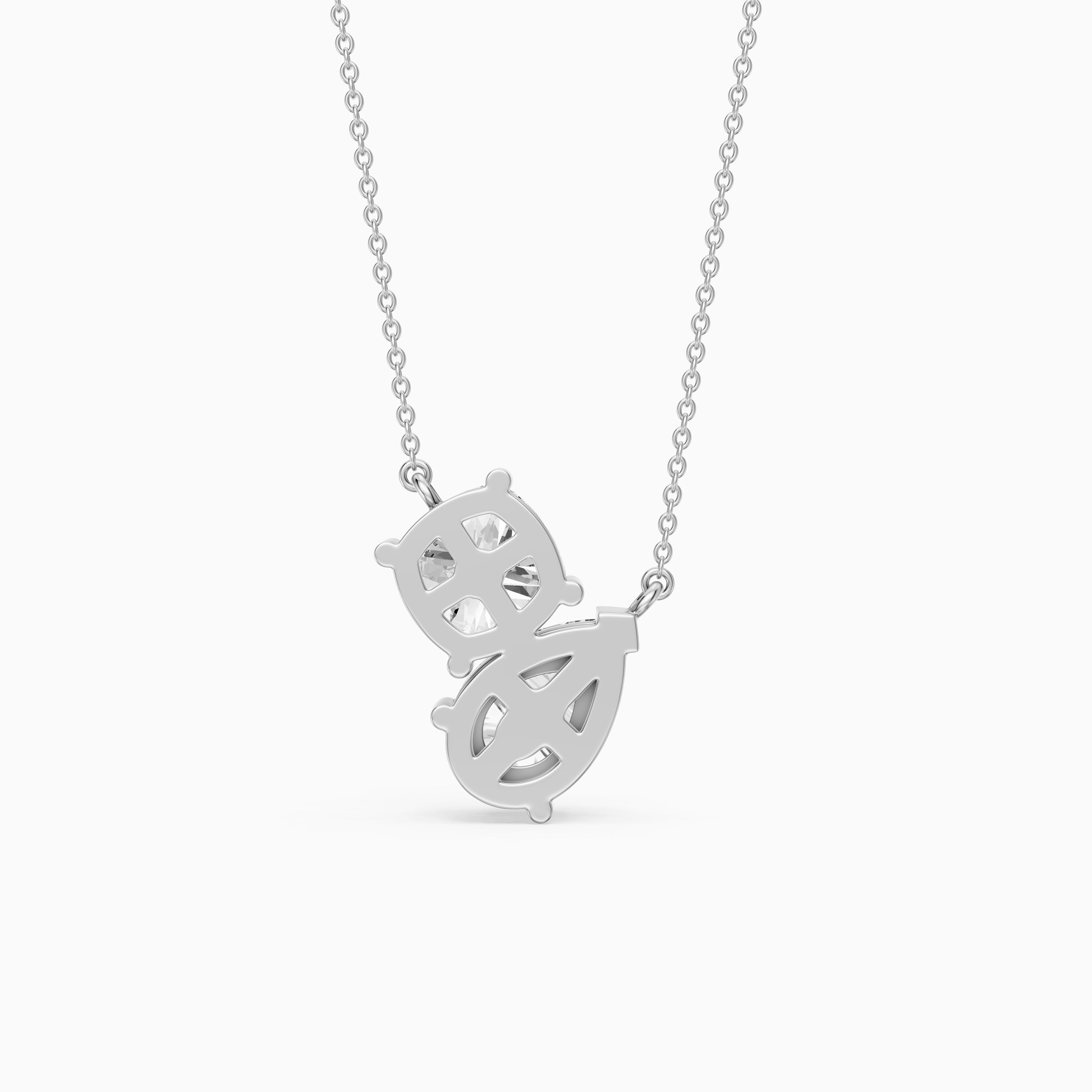 Kendall Pear and Round Lab Grown Diamond Toi Et Moi Pendant