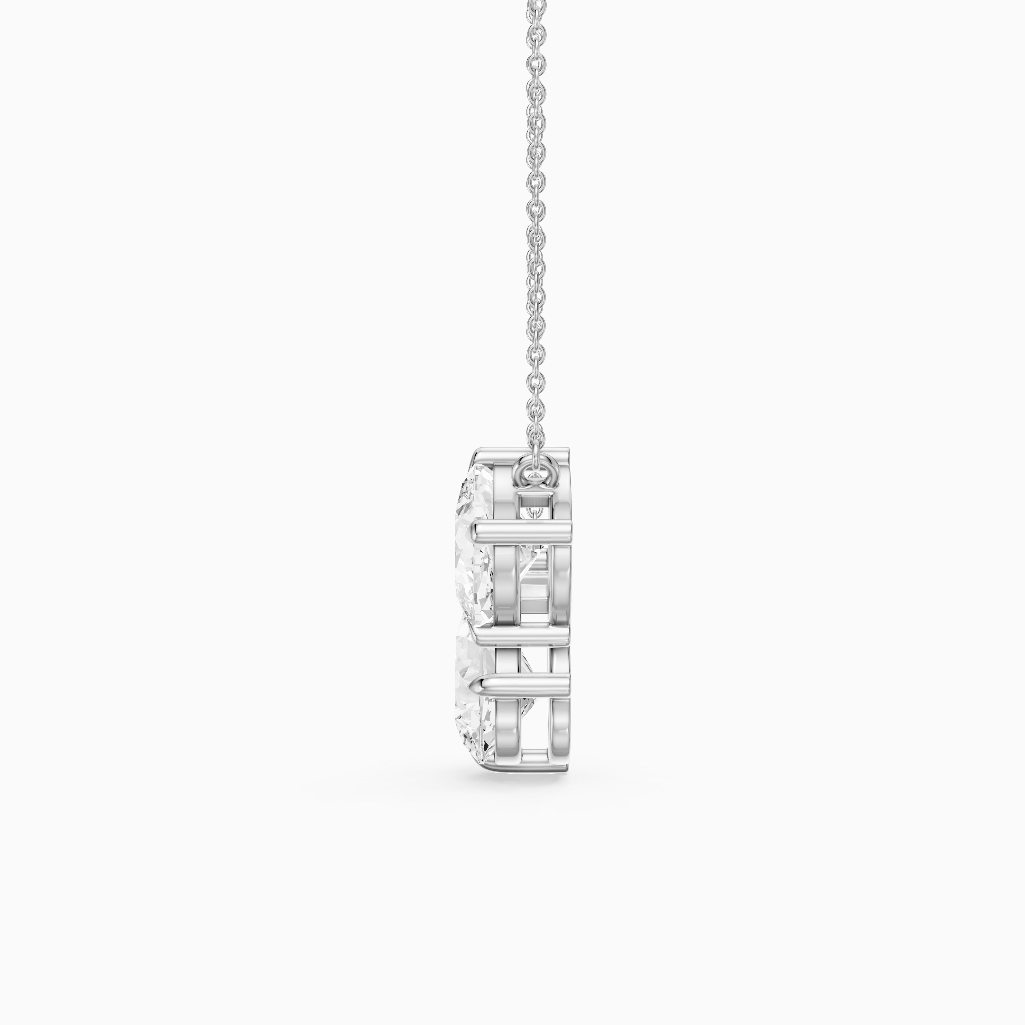 Kendall Pear and Round Lab Grown Diamond Toi Et Moi Pendant