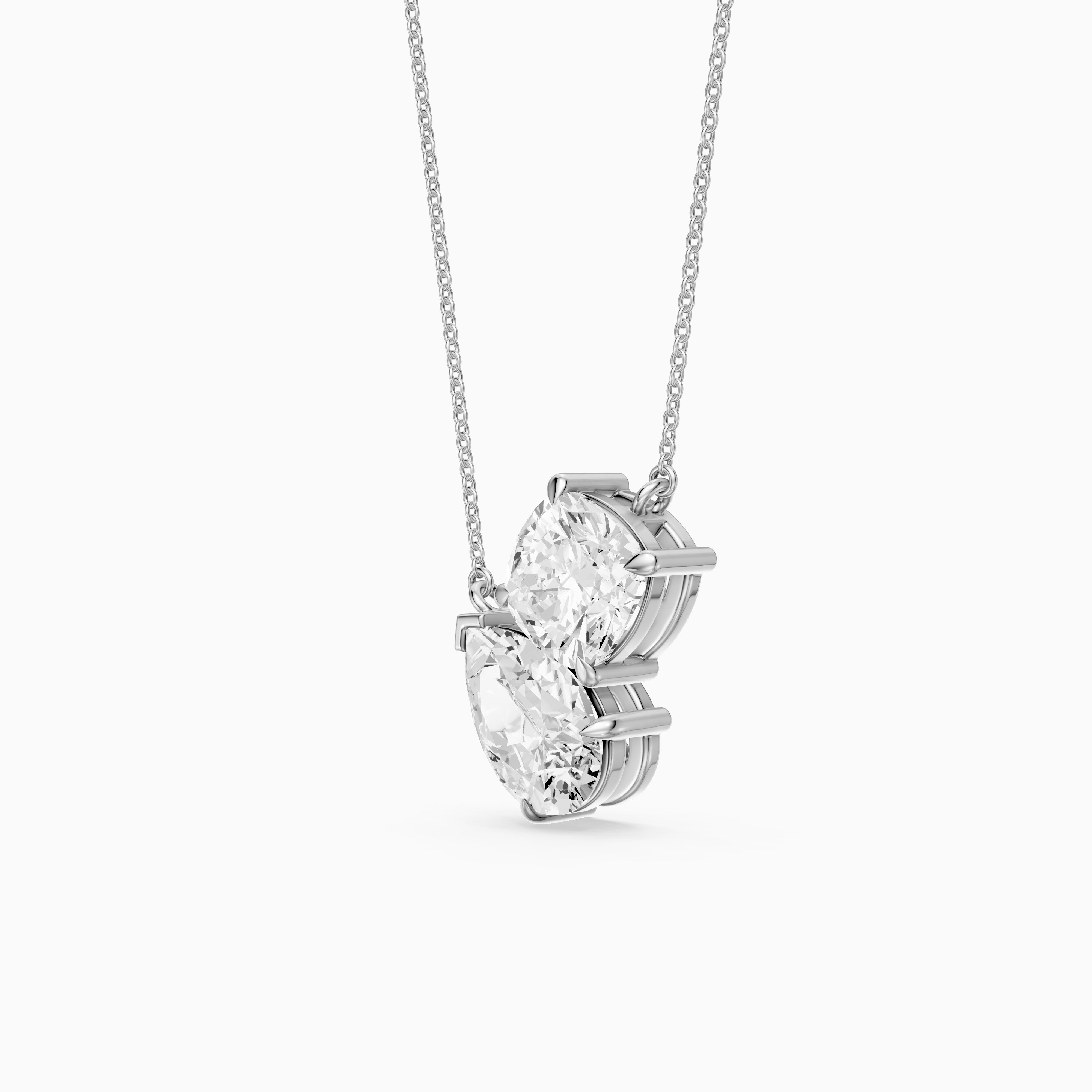 Kendall Pear and Round Lab Grown Diamond Toi Et Moi Pendant