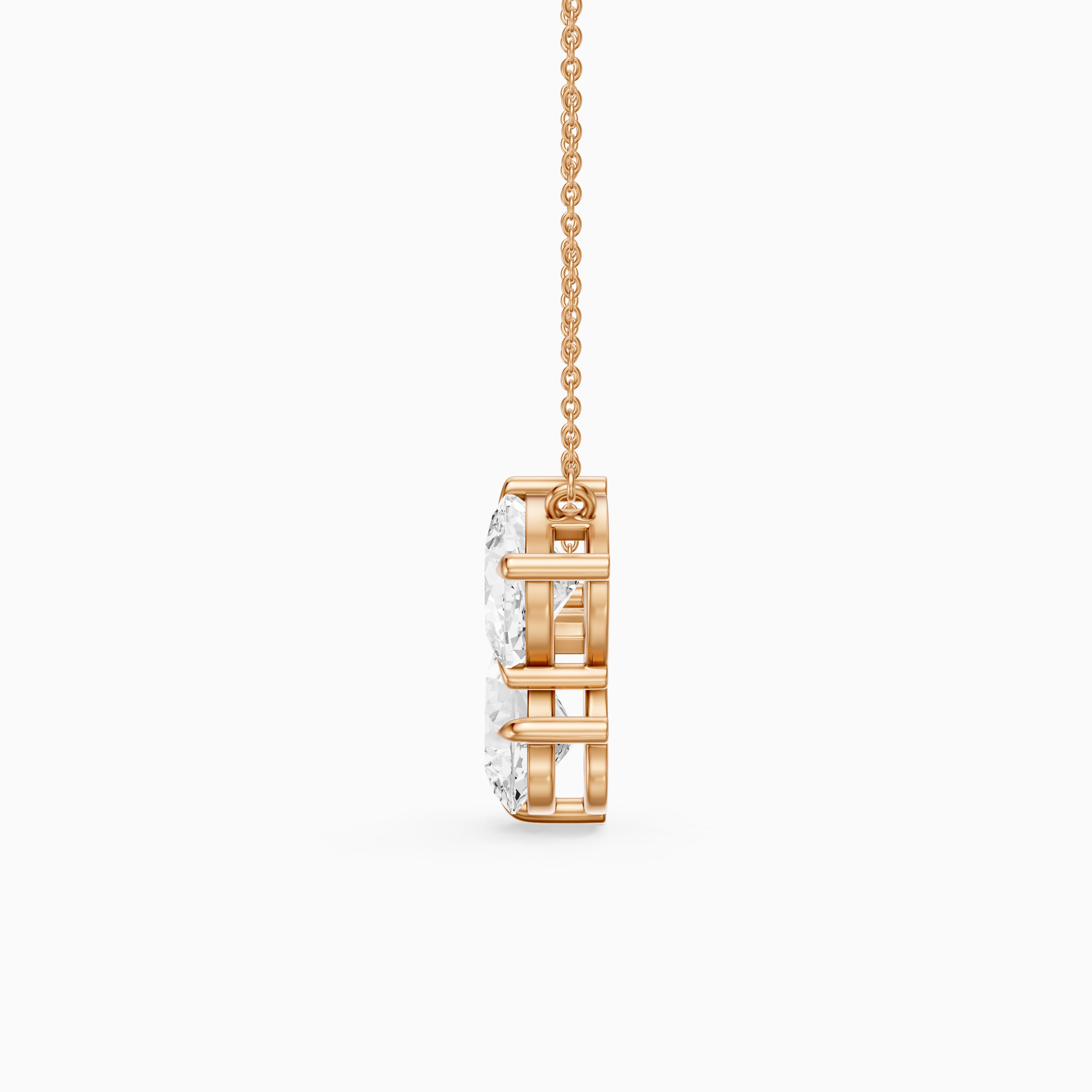 Kendall Pear and Round Lab Grown Diamond Toi Et Moi Pendant