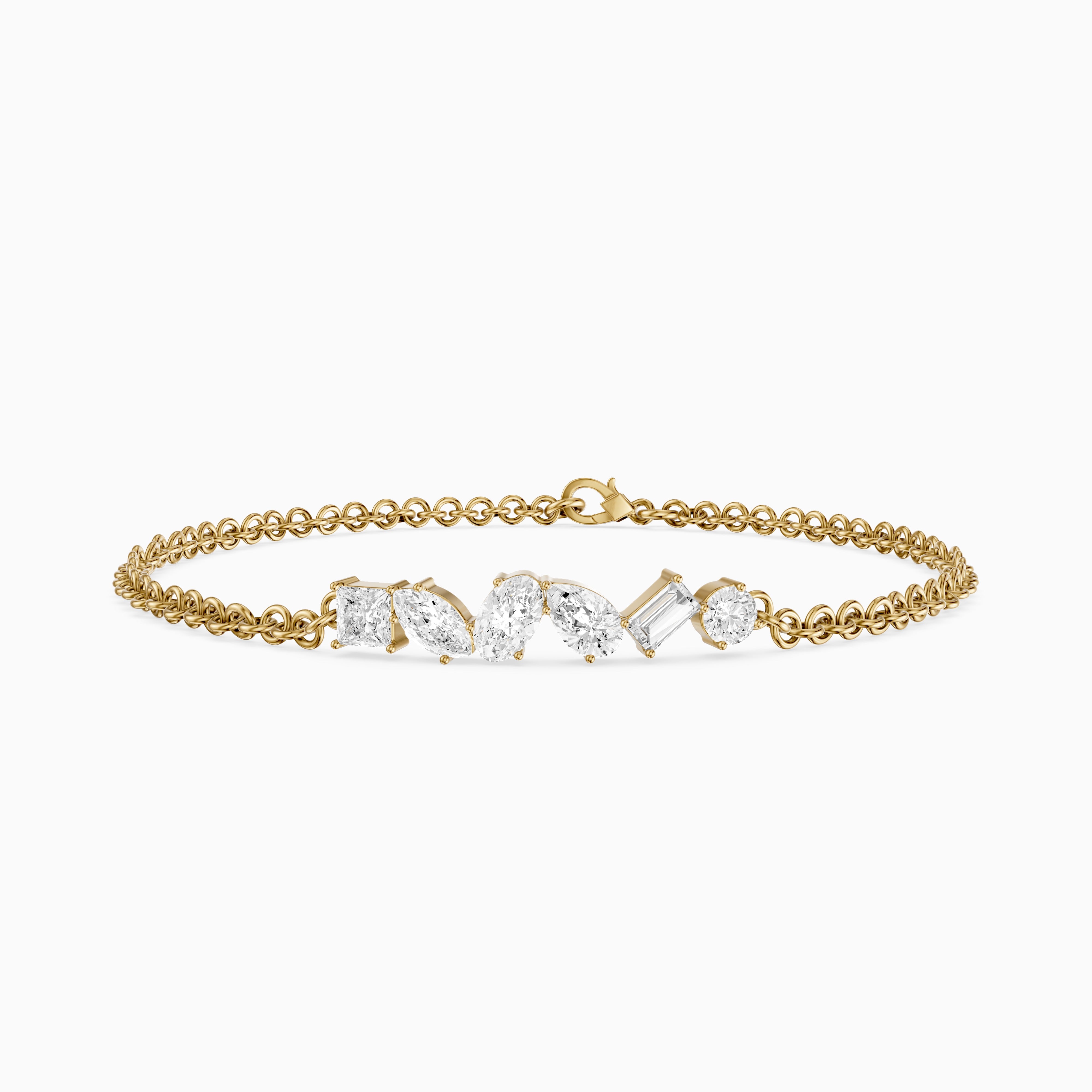 Aurelia Multi Shape Lab Grown Diamond Chain Bracelet