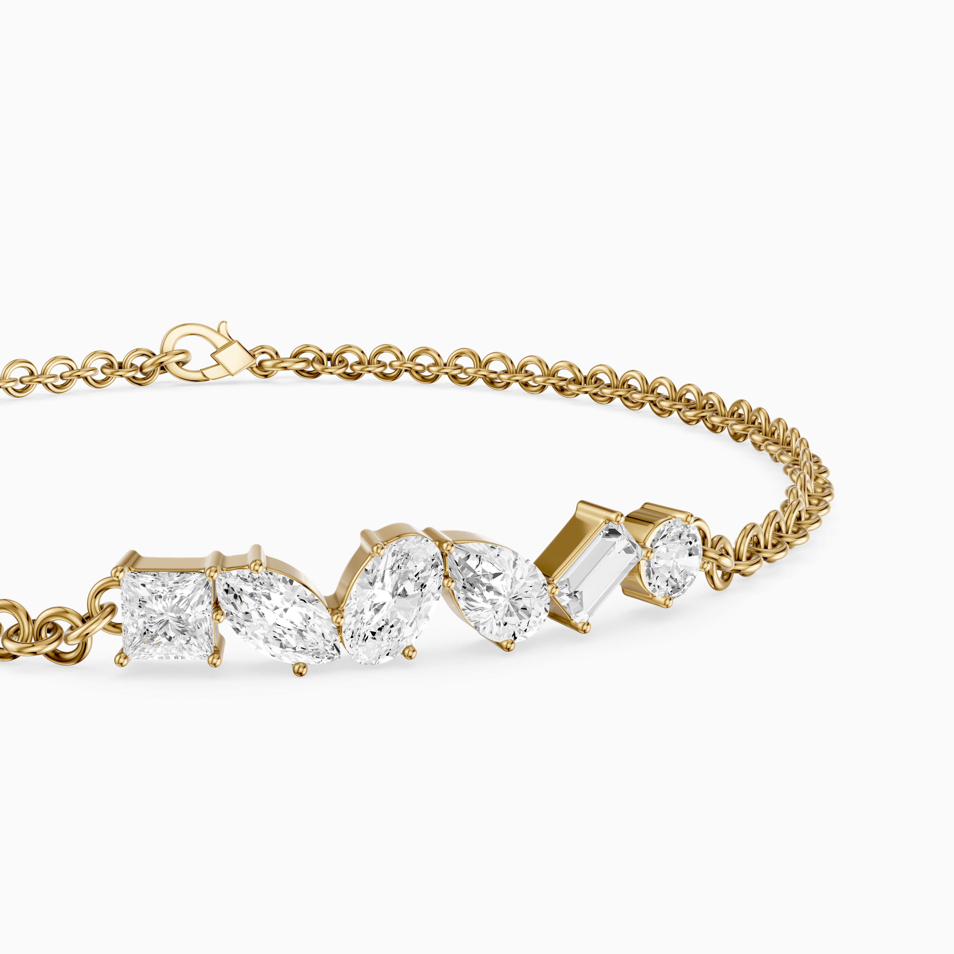 Aurelia Multi Shape Lab Grown Diamond Chain Bracelet