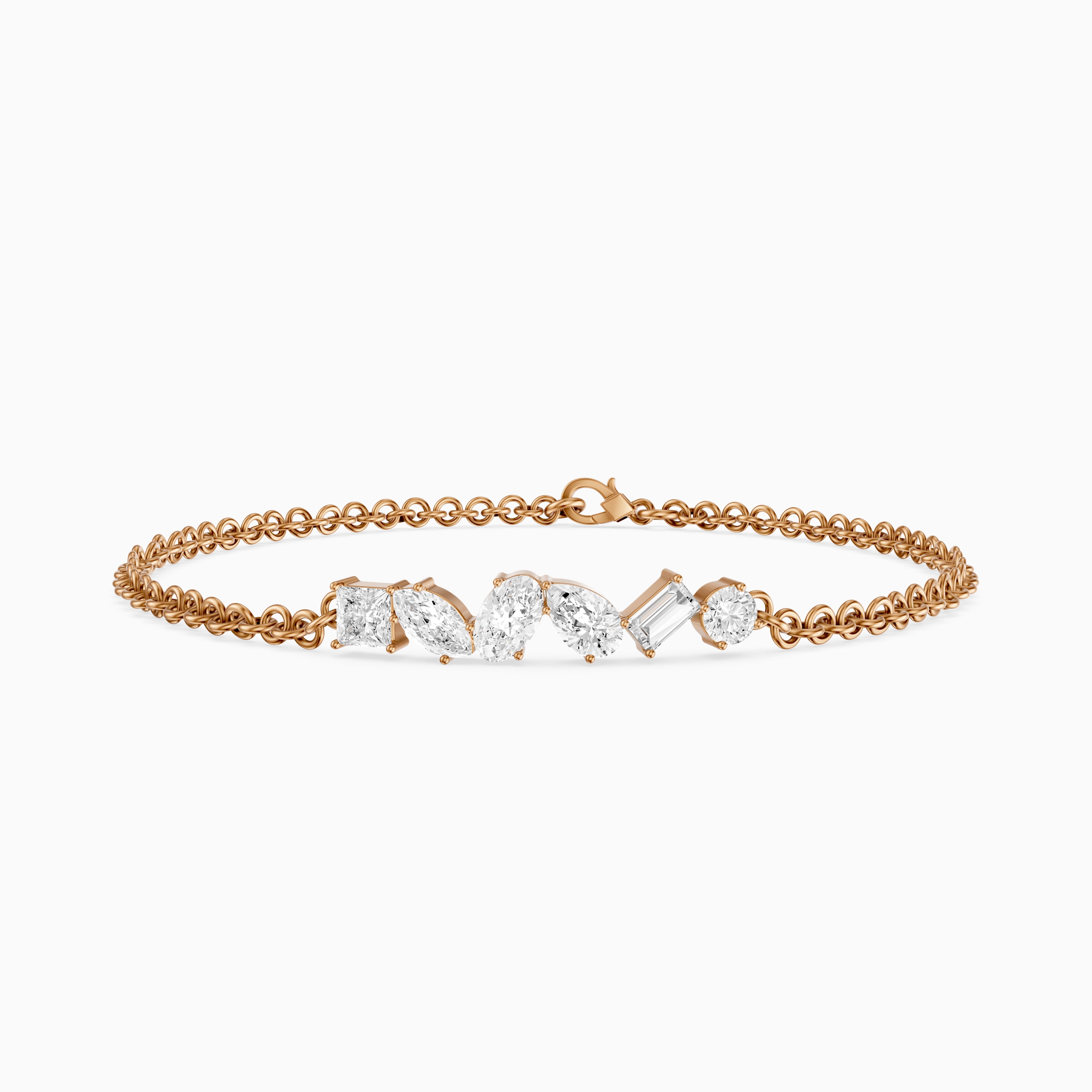 Aurelia Multi Shape Lab Grown Diamond Chain Bracelet