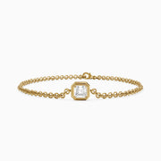 Lucie Bezel Set Asscher Lab Grown Diamond Chain Bracelet