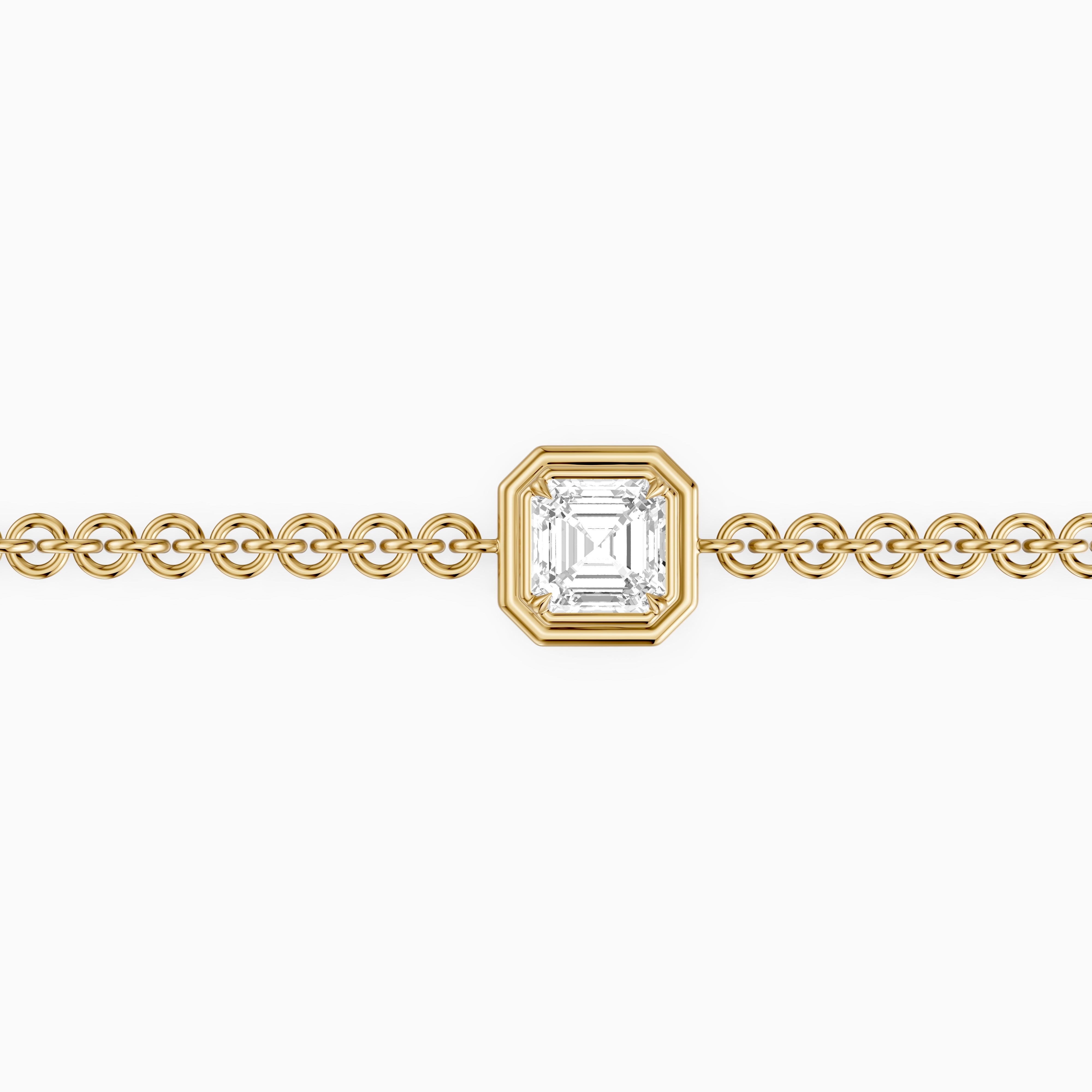 Lucie Bezel Set Asscher Lab Grown Diamond Chain Bracelet