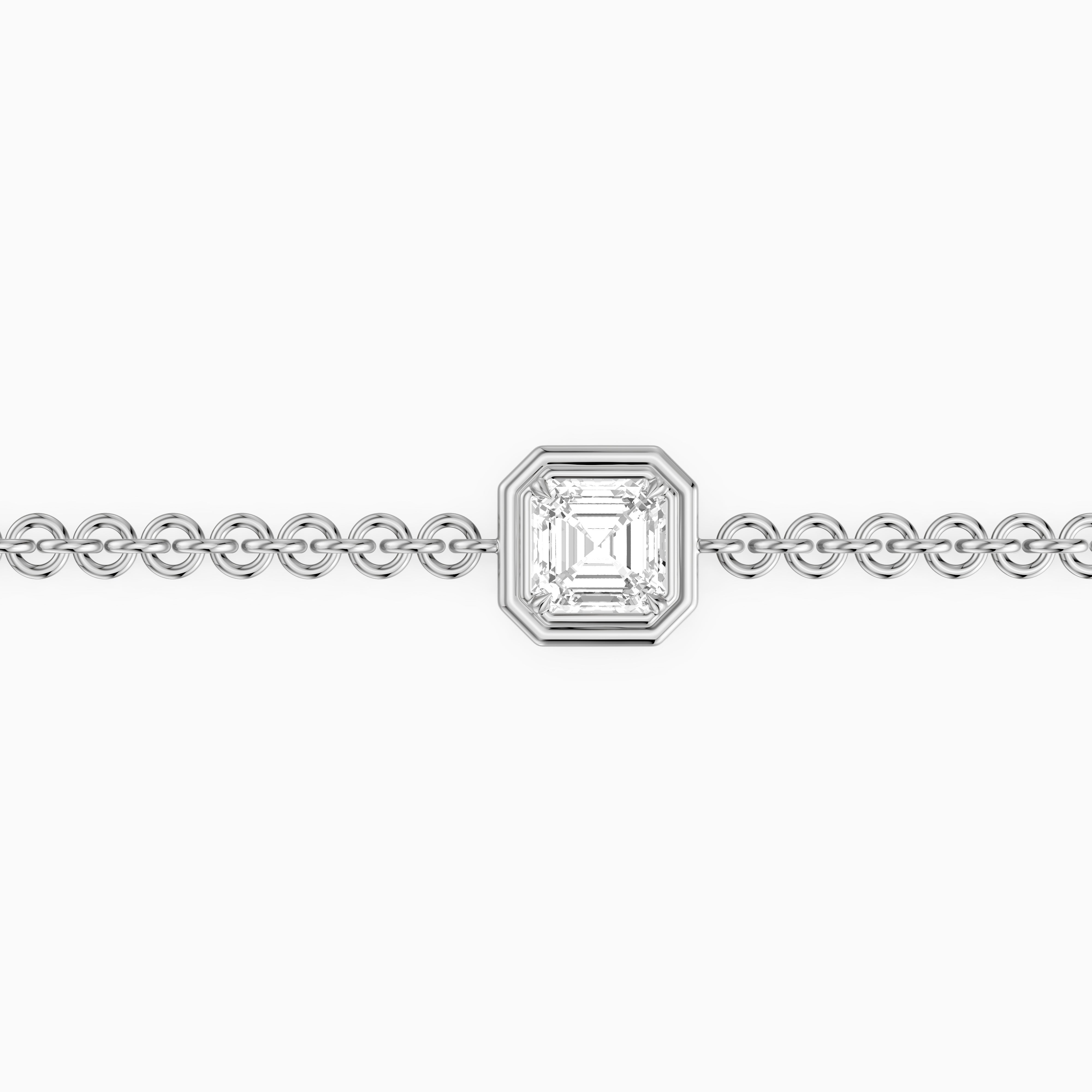 Lucie Bezel Set Asscher Lab Grown Diamond Chain Bracelet