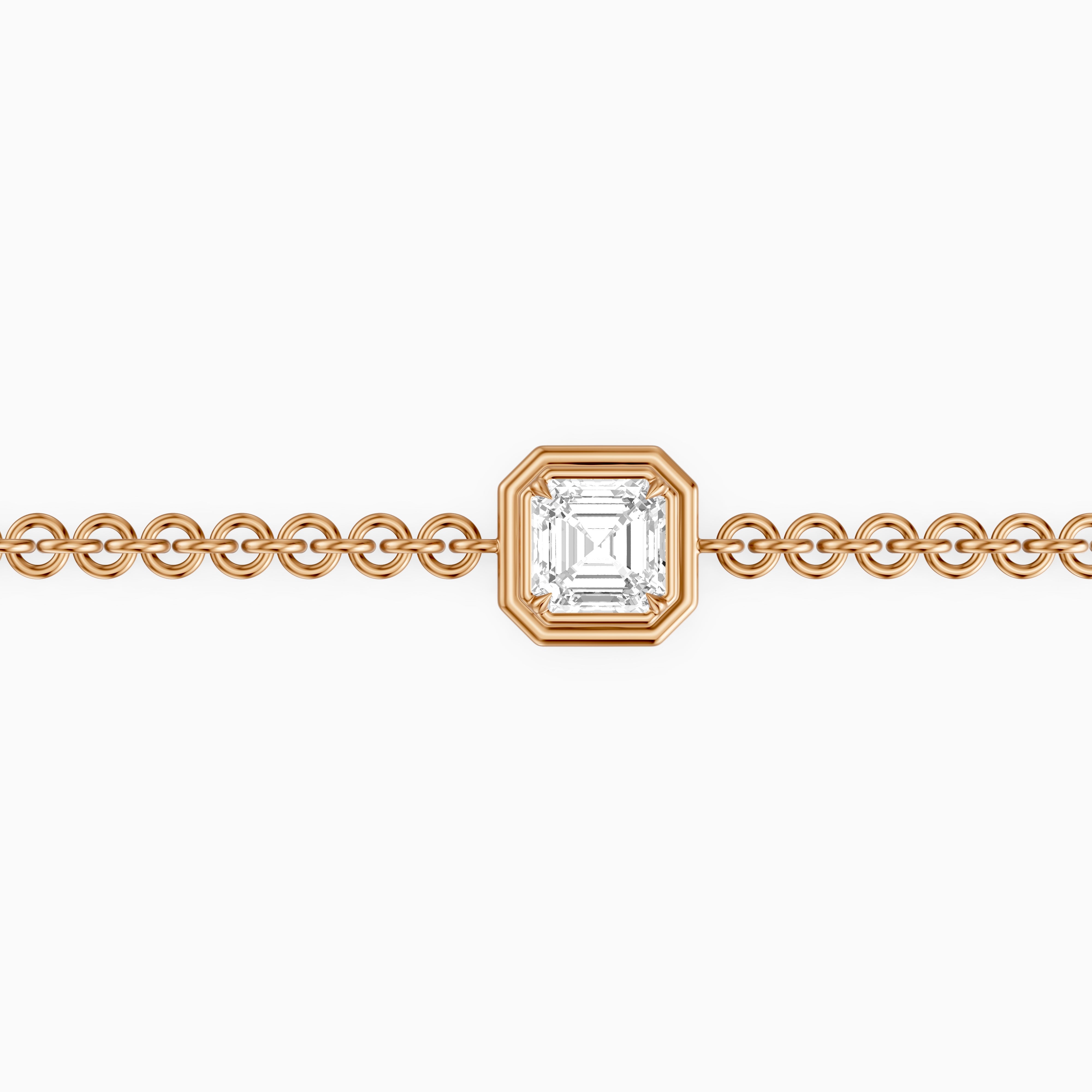 Lucie Bezel Set Asscher Lab Grown Diamond Chain Bracelet