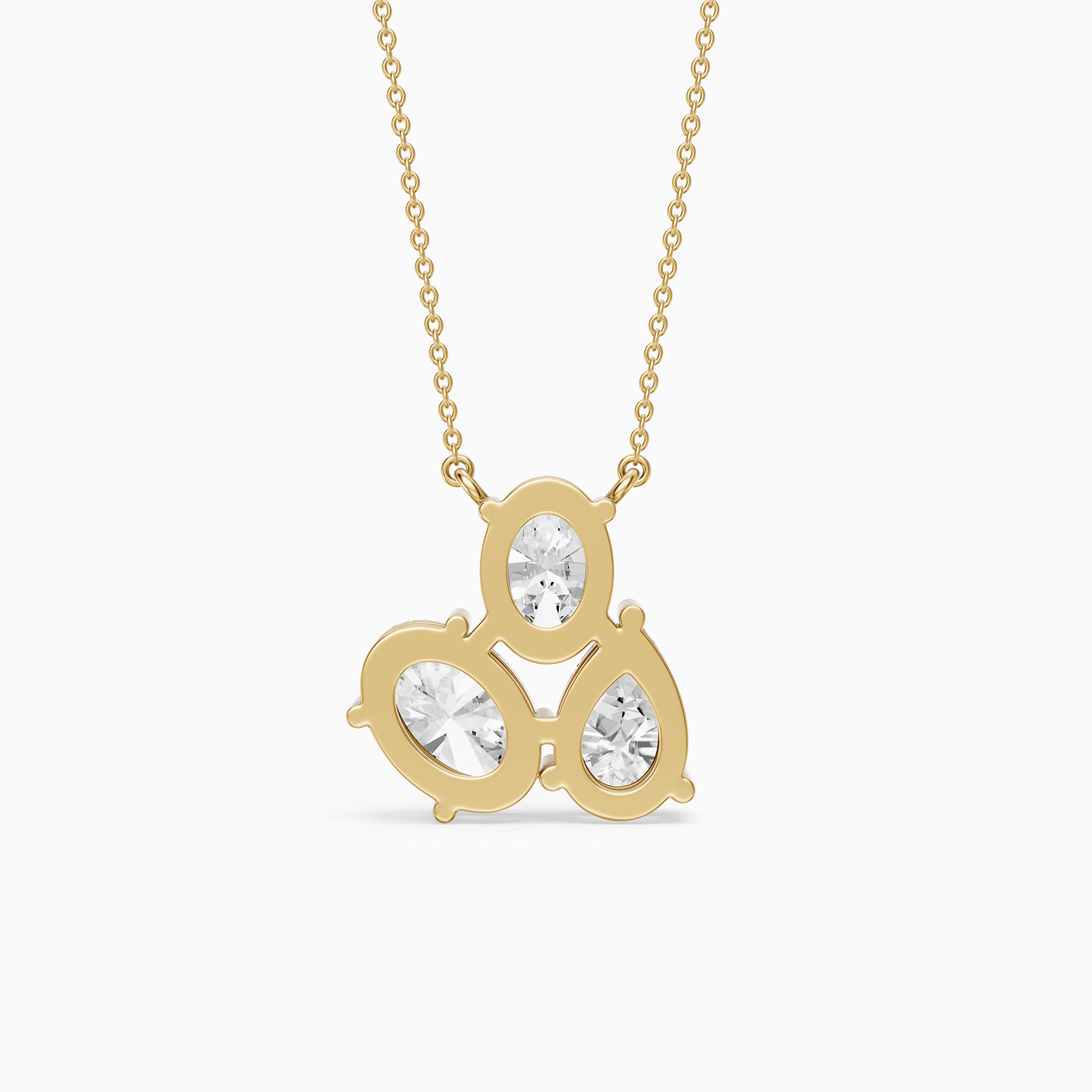 Fatima Oval and Pear Lab Grown Diamond Cluster Pendant