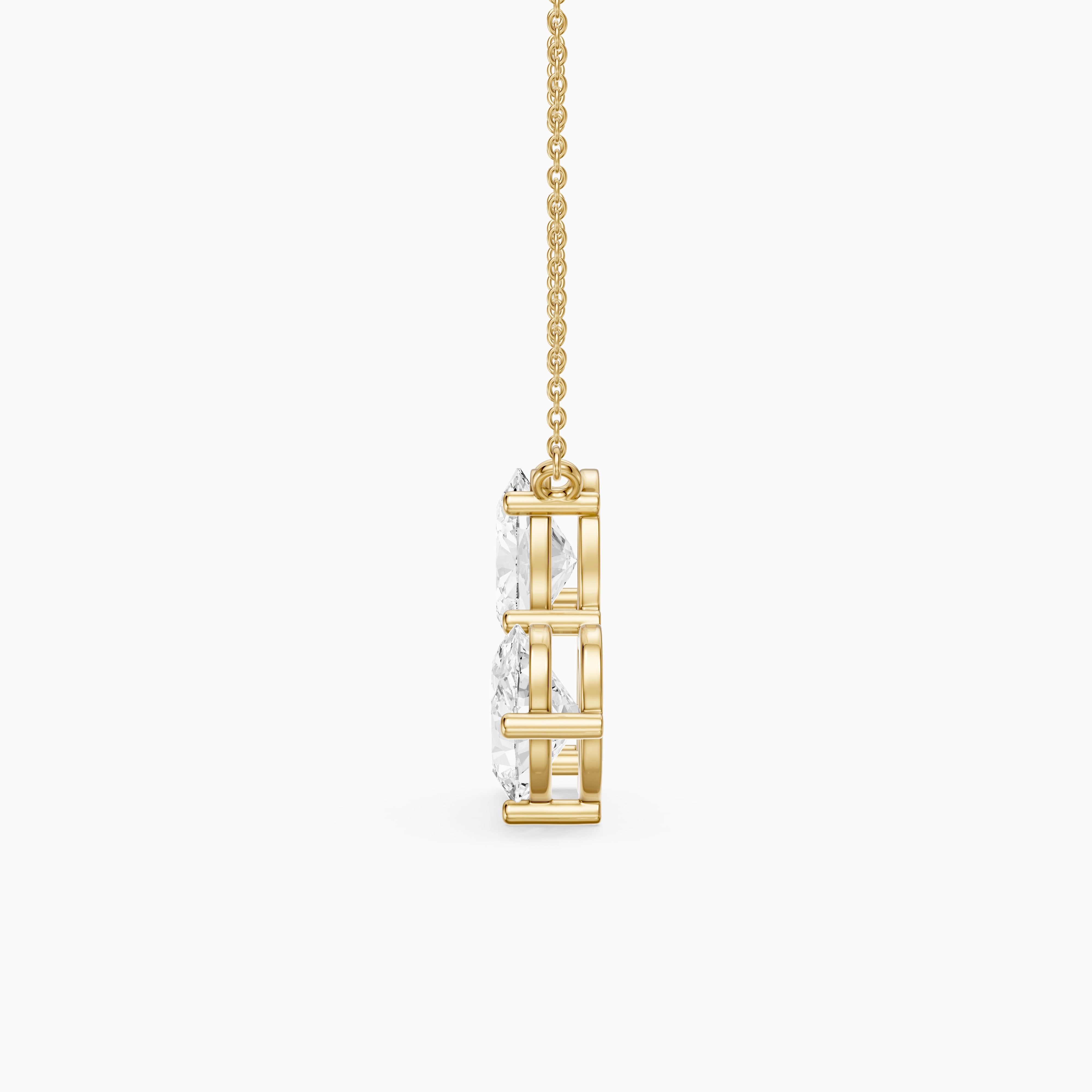 Fatima Oval and Pear Lab Grown Diamond Cluster Pendant