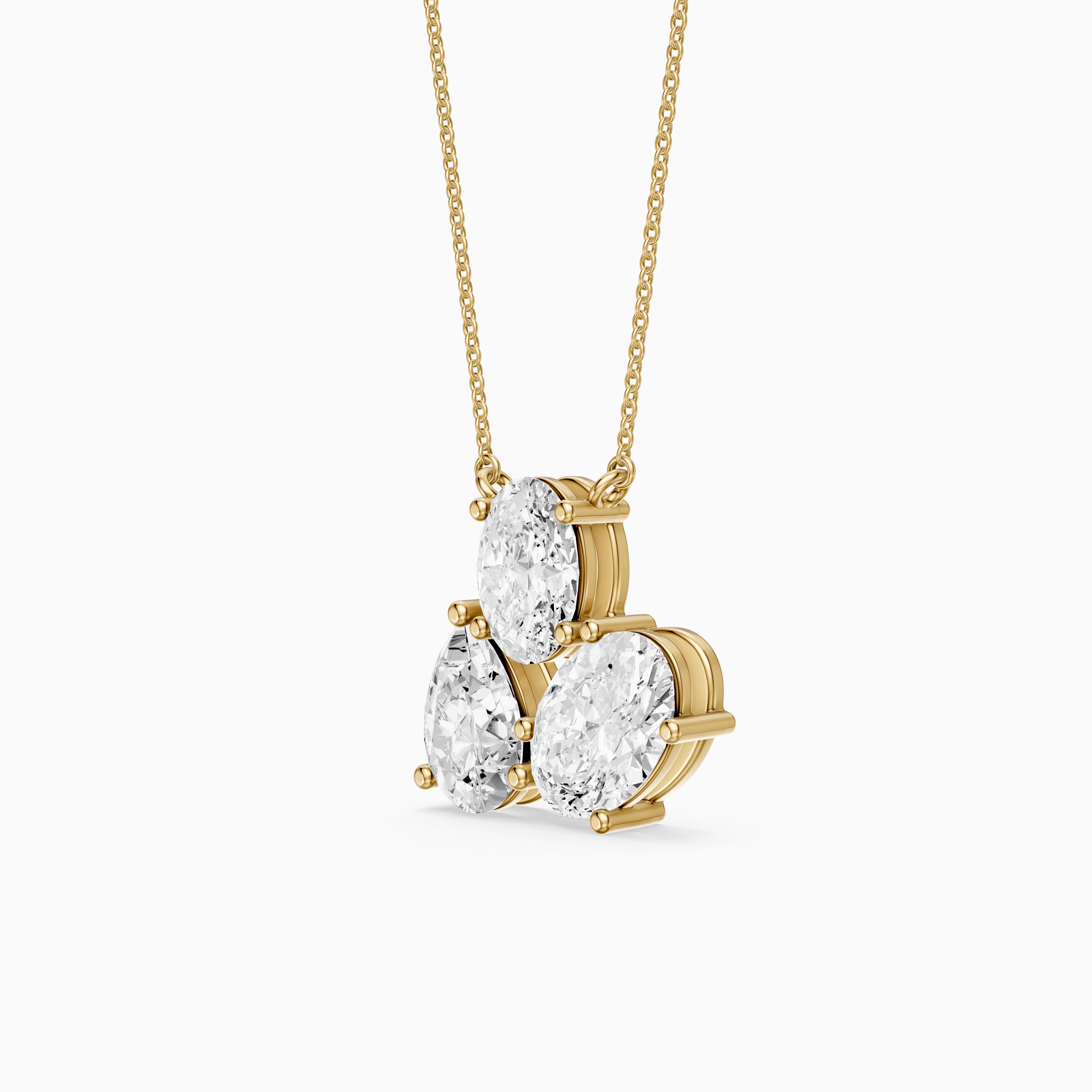 Fatima Oval and Pear Lab Grown Diamond Cluster Pendant