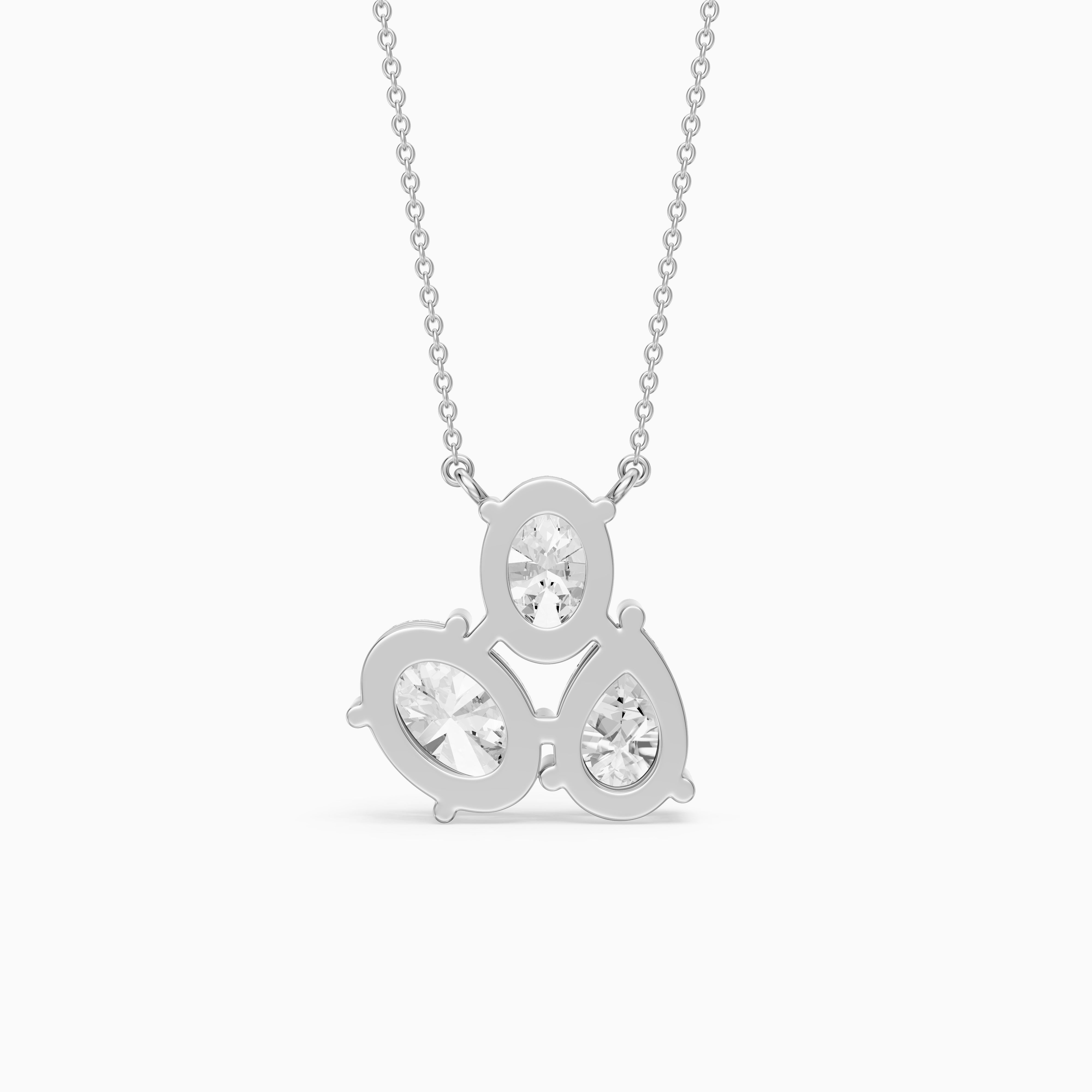 Fatima Oval and Pear Lab Grown Diamond Cluster Pendant