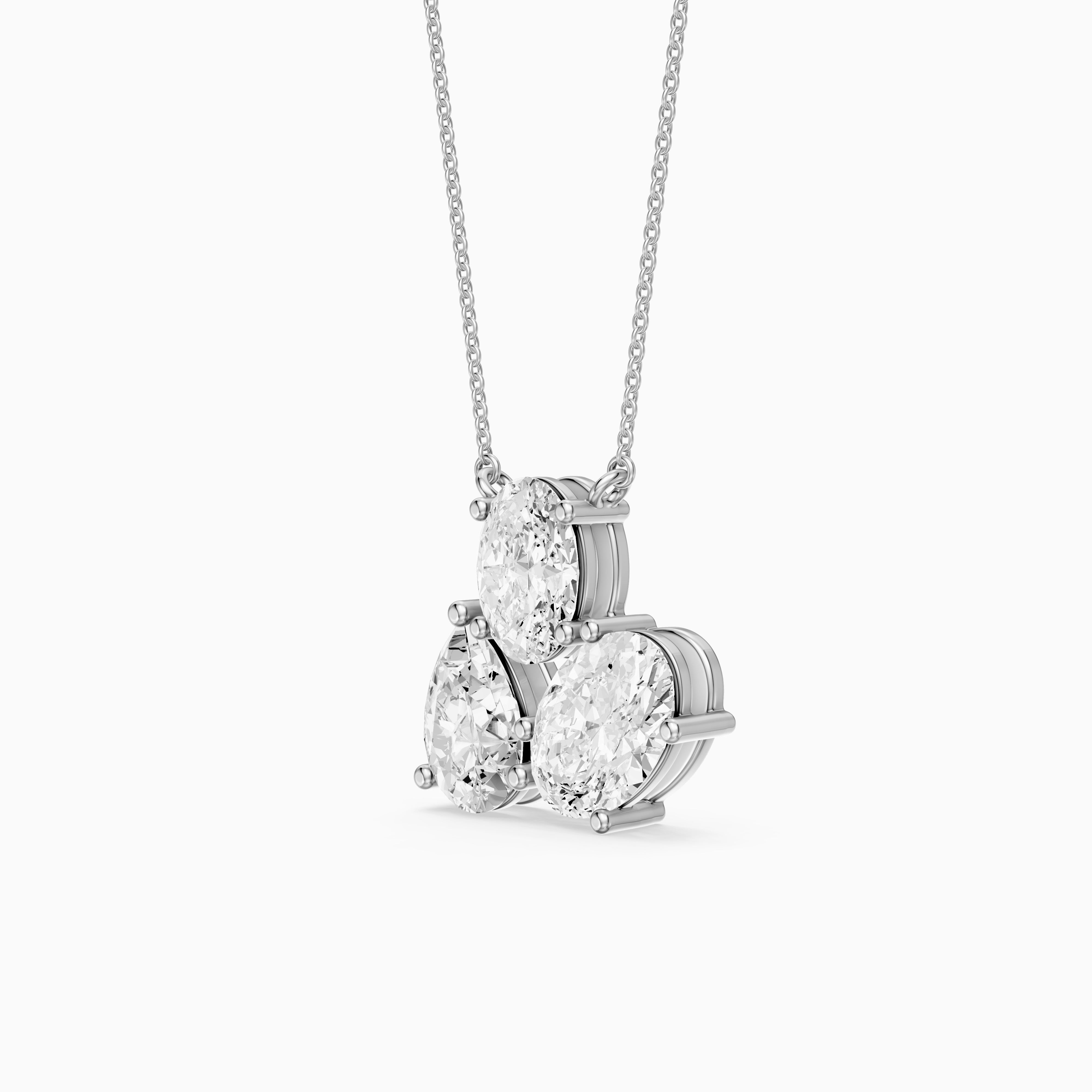 Fatima Oval and Pear Lab Grown Diamond Cluster Pendant