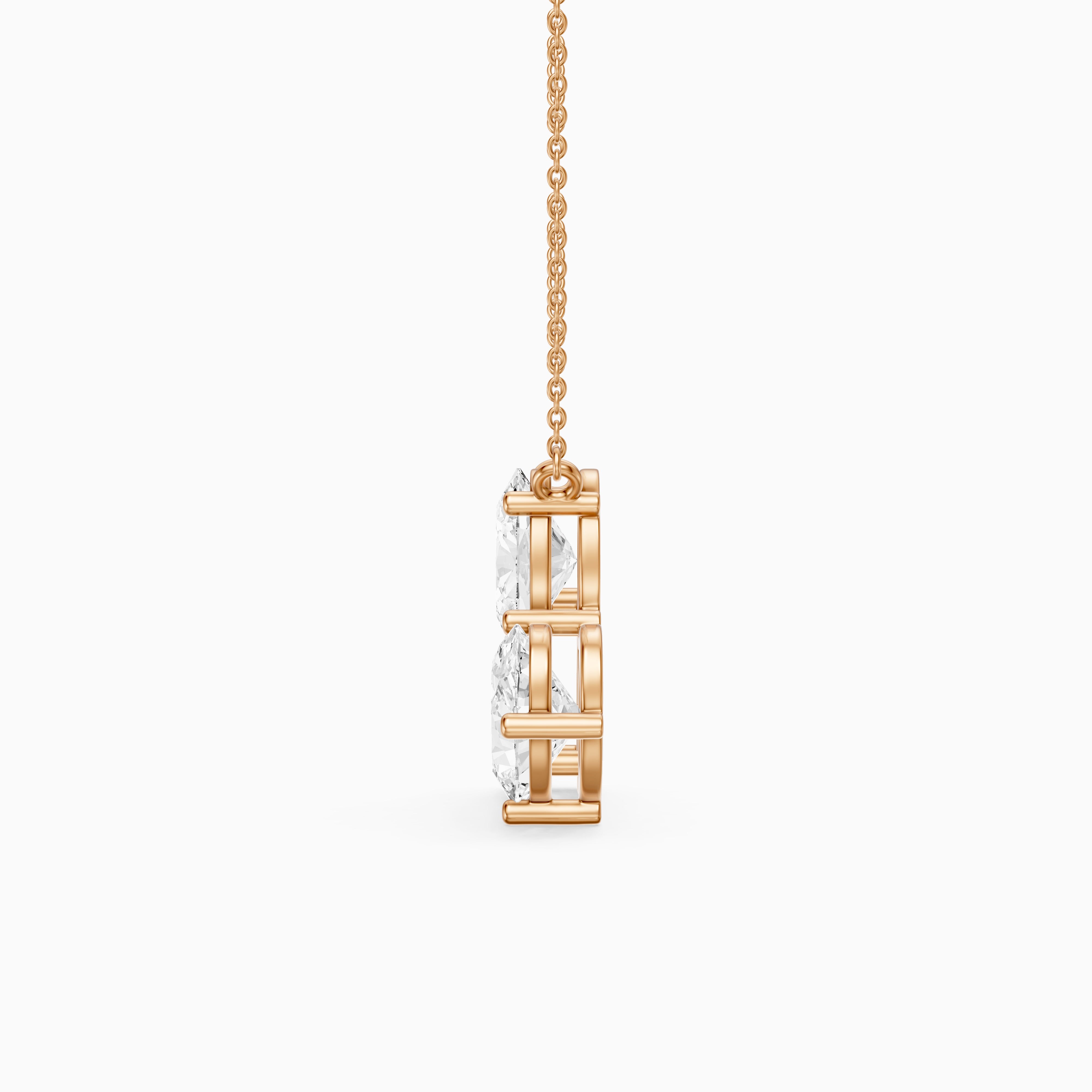 Fatima Oval and Pear Lab Grown Diamond Cluster Pendant