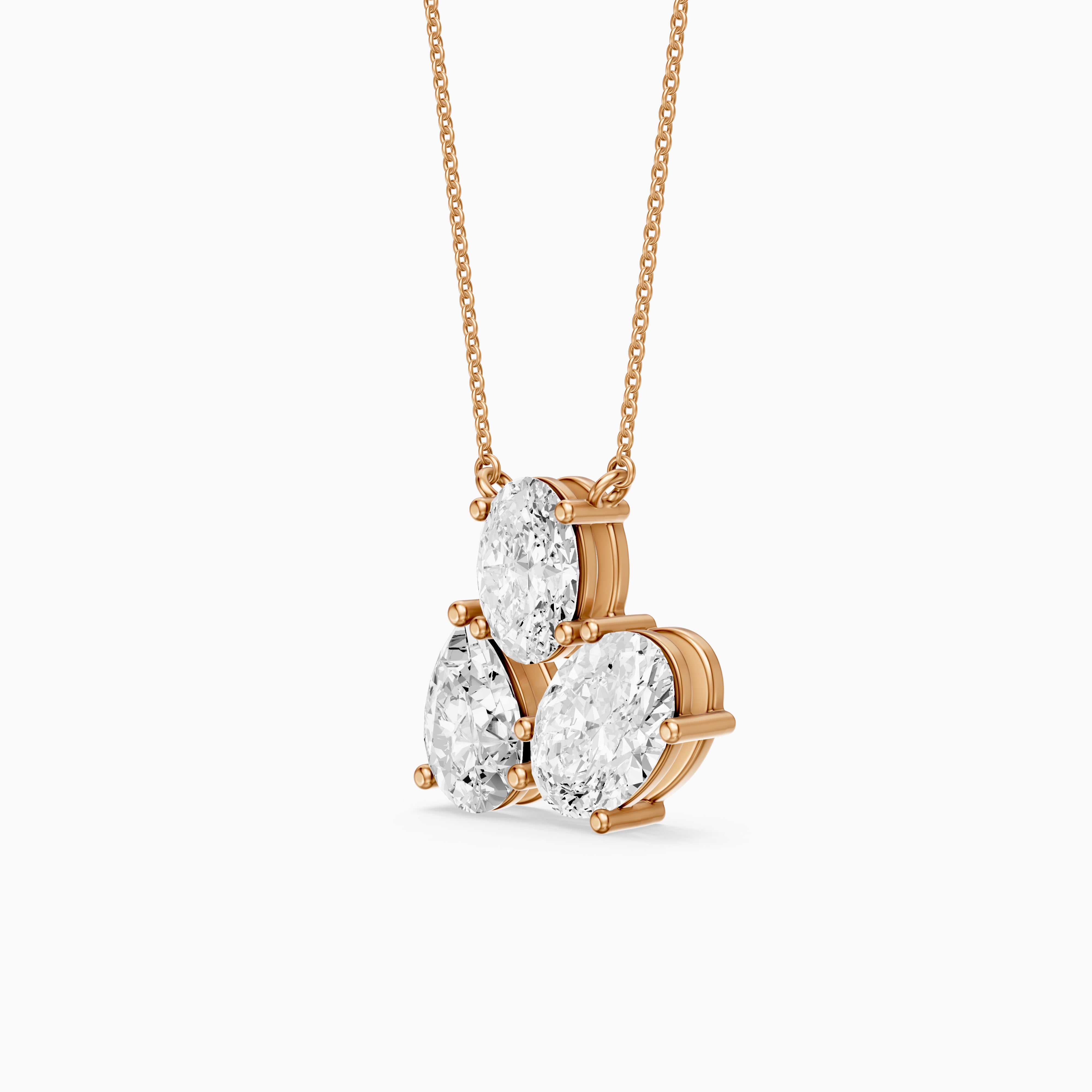 Fatima Oval and Pear Lab Grown Diamond Cluster Pendant