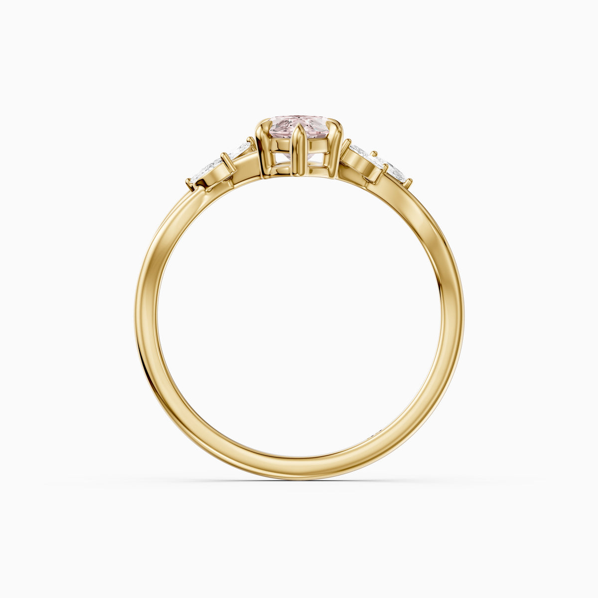 Amity Marquise Pink Lab Grown Diamond Intertwined Shank Ring