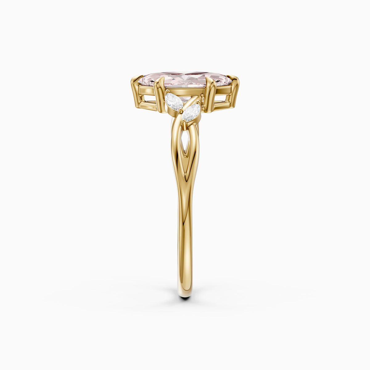 Amity Marquise Pink Lab Grown Diamond Intertwined Shank Ring