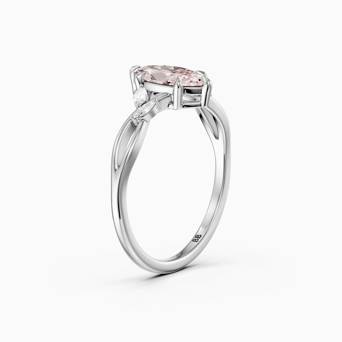 Amity Marquise Pink Lab Grown Diamond Intertwined Shank Ring