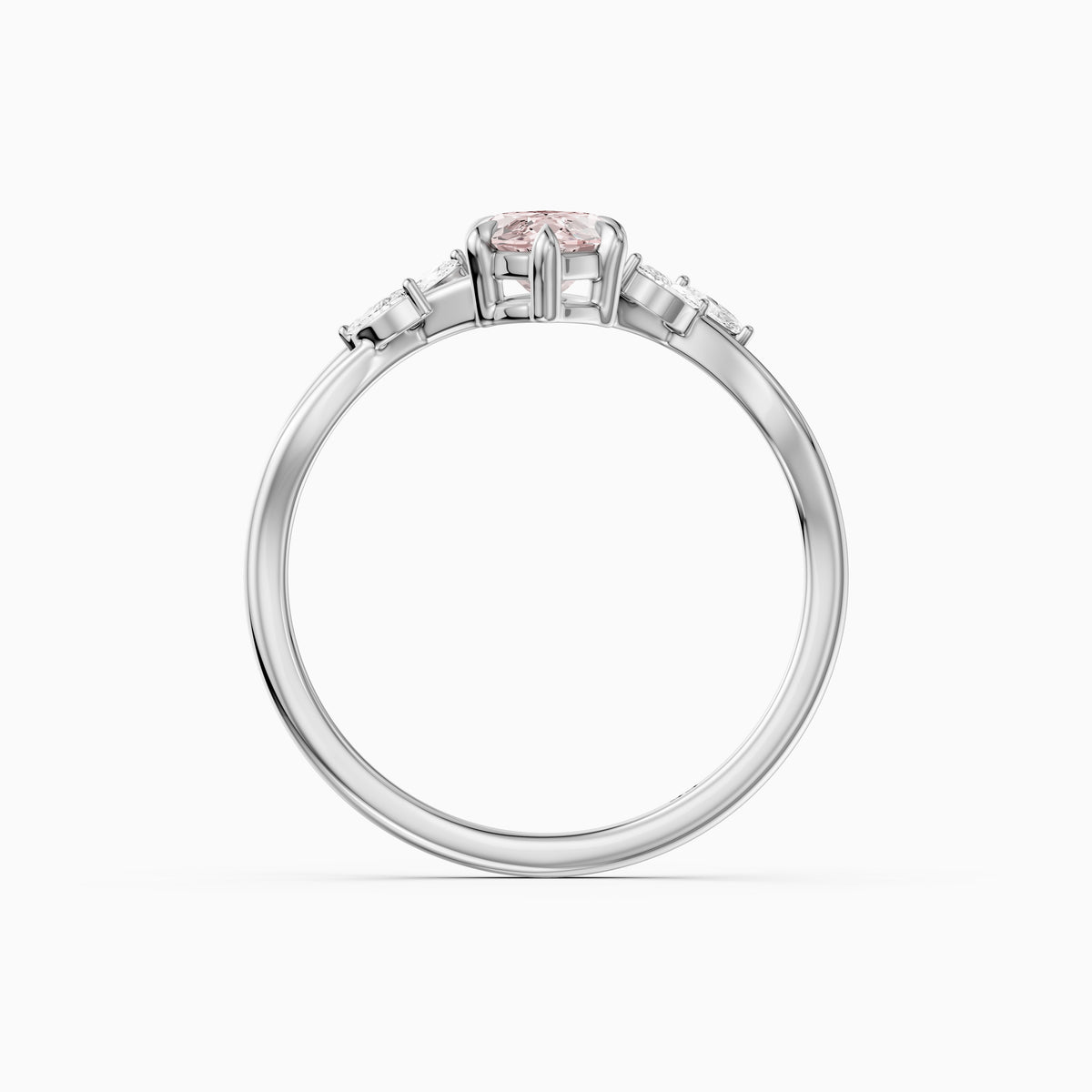 Amity Marquise Pink Lab Grown Diamond Intertwined Shank Ring