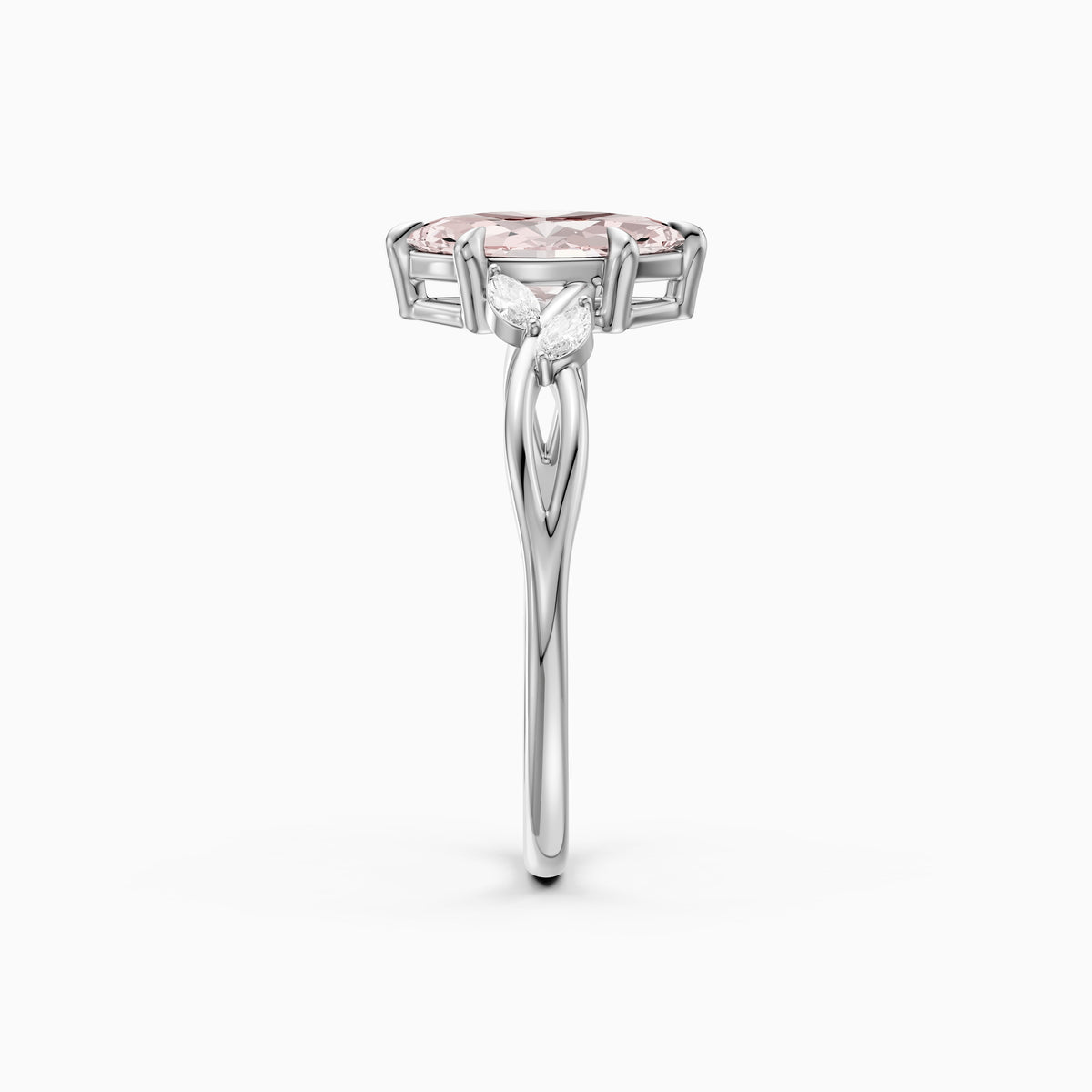 Amity Marquise Pink Lab Grown Diamond Intertwined Shank Ring