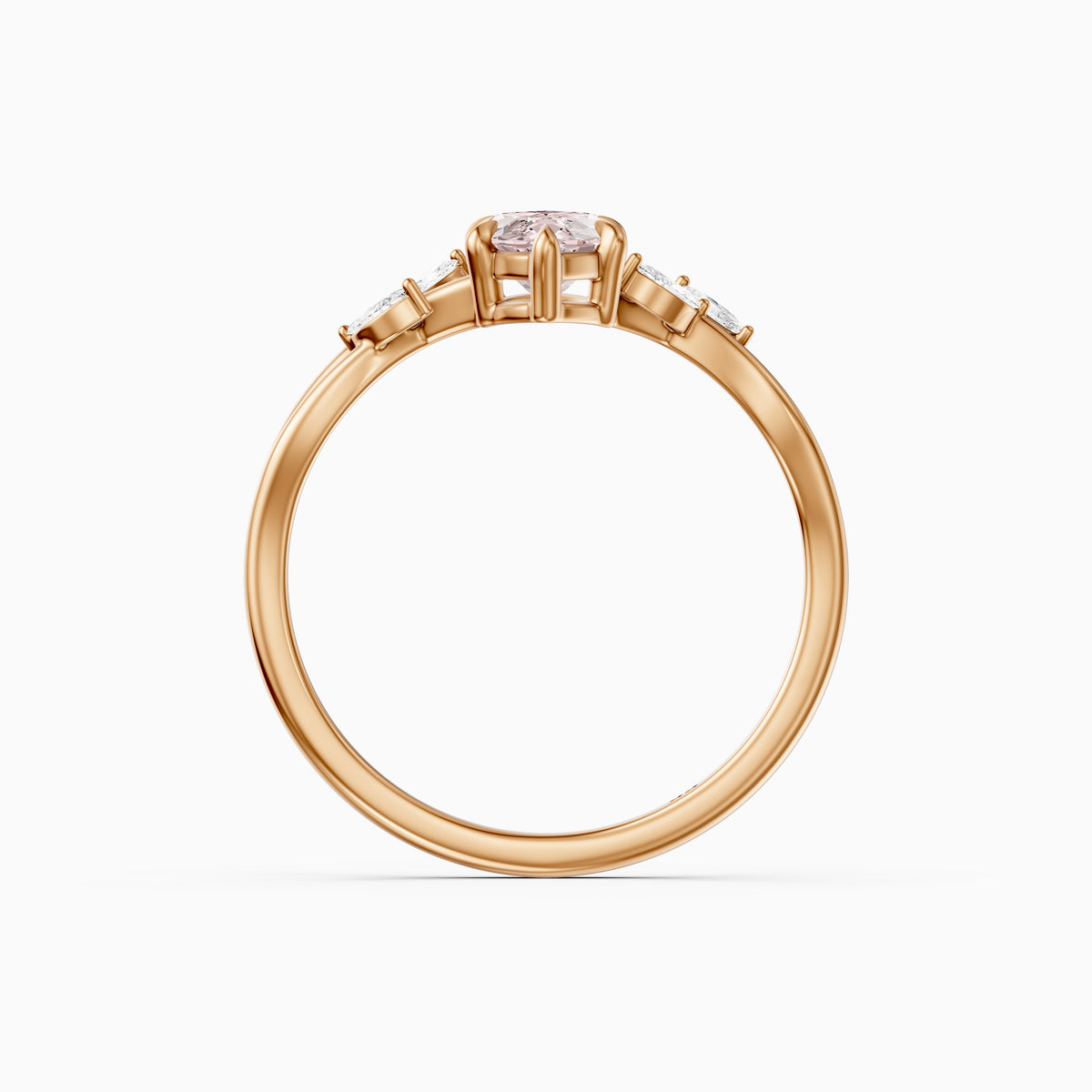Amity Marquise Pink Lab Grown Diamond Intertwined Shank Ring