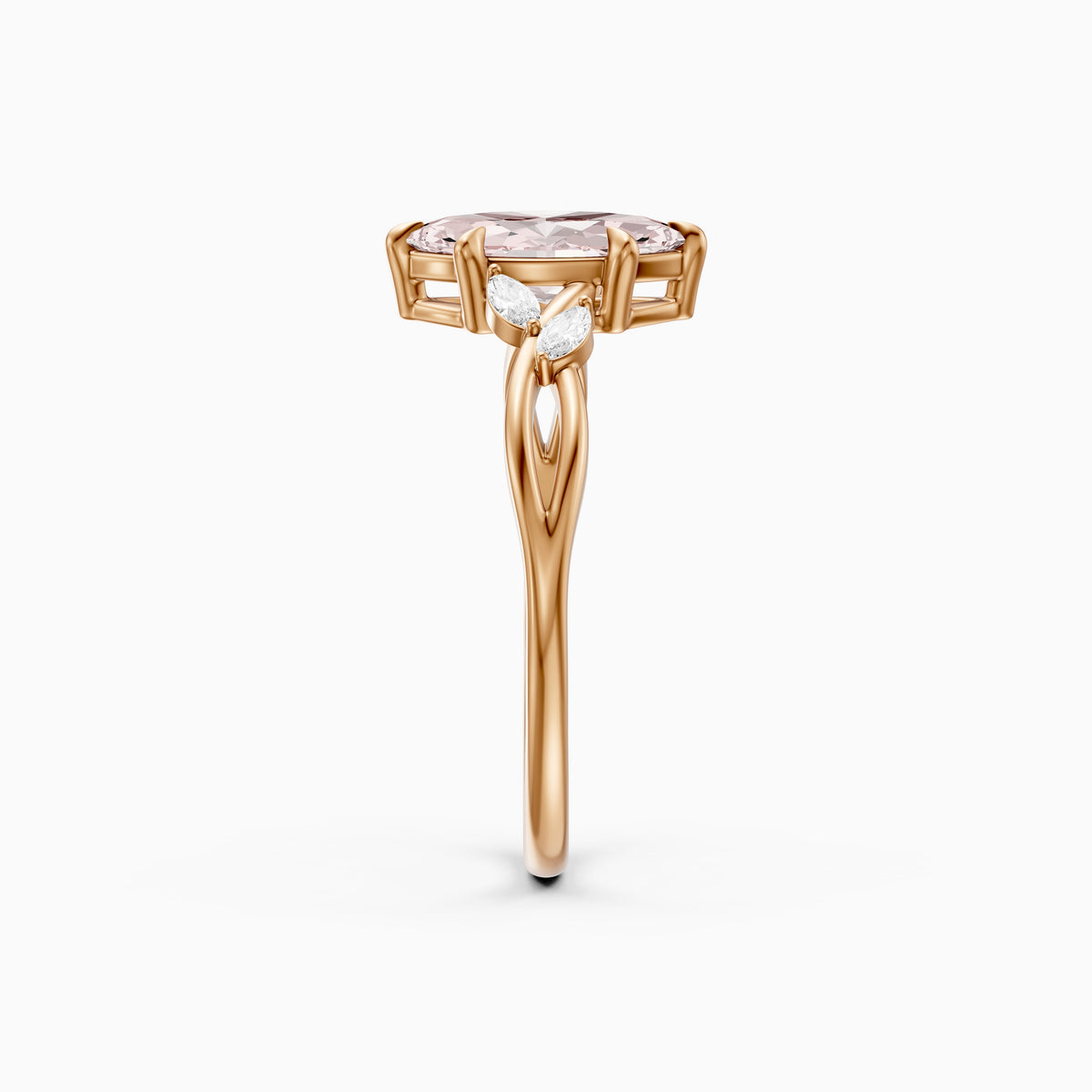 Amity Marquise Pink Lab Grown Diamond Intertwined Shank Ring