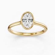 Nina Oval Cut Bezel Set Solitaire Lab Grown Diamond Ring