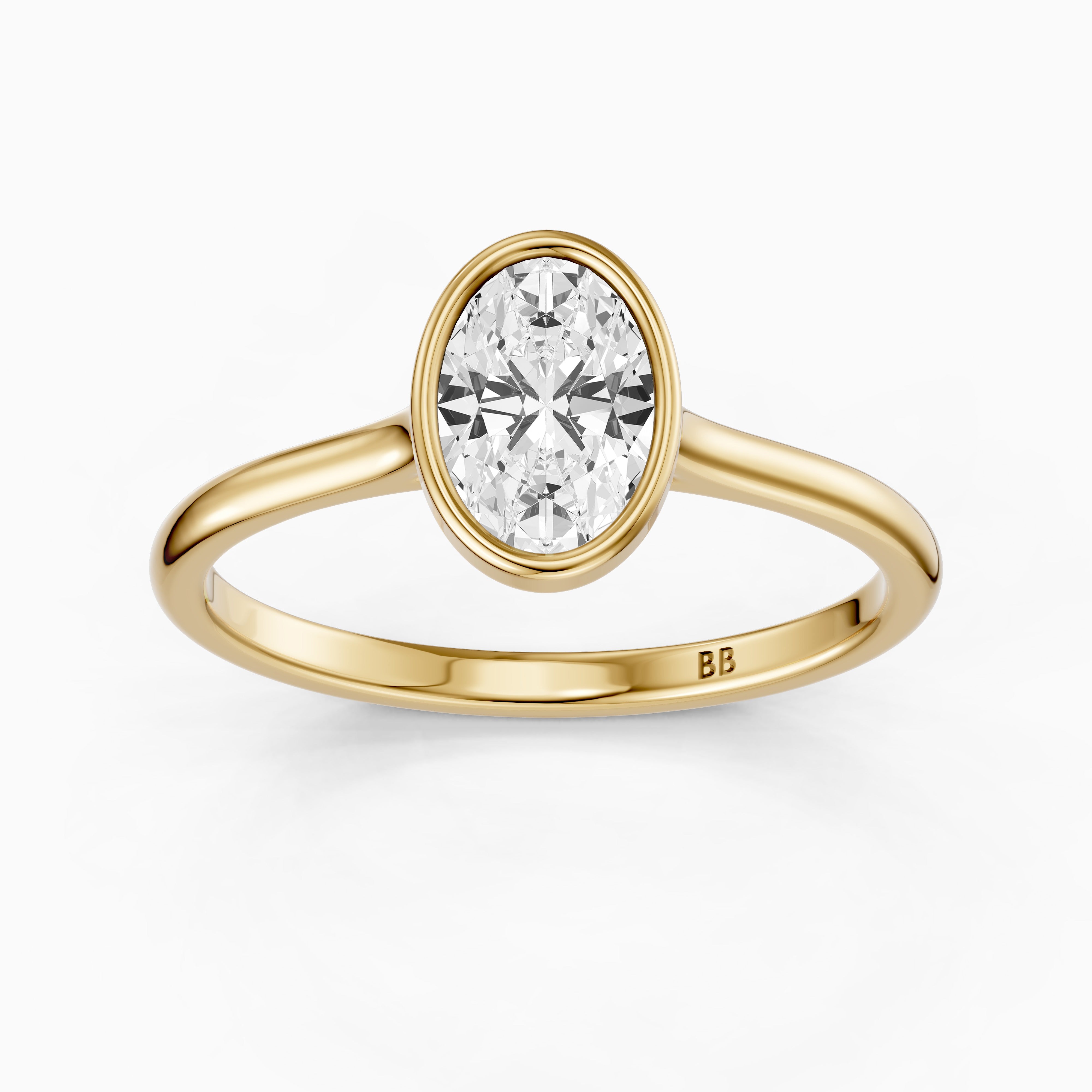 Nina Oval Cut Bezel Set Solitaire Lab Grown Diamond Ring