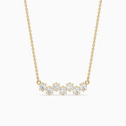 Viviana Round Lab Grown Diamond Cluster Bar Necklace