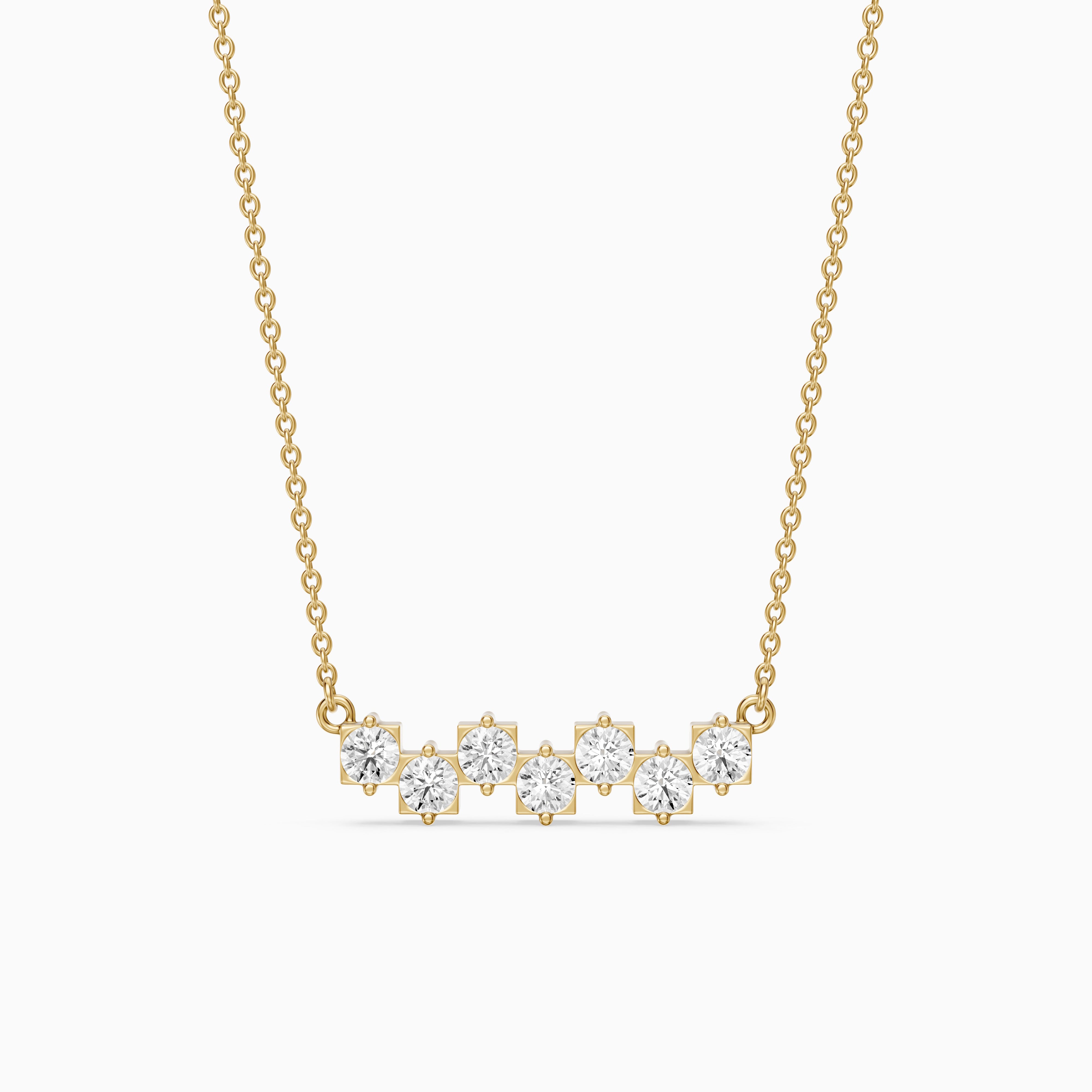Viviana Round Lab Grown Diamond Cluster Bar Necklace