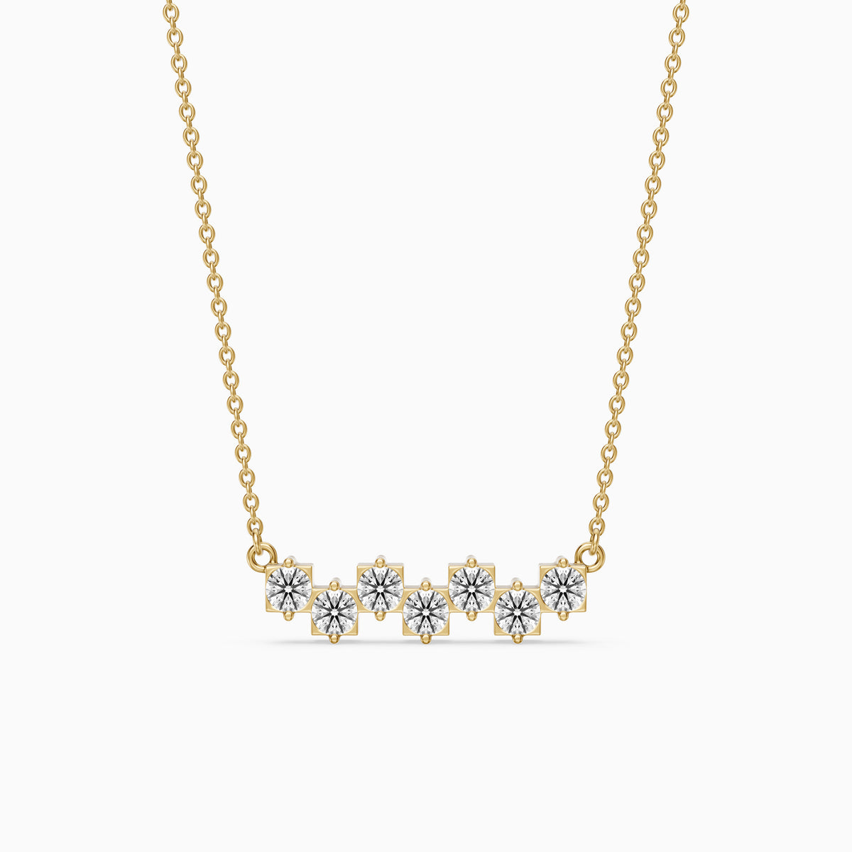 Viviana Round Lab Grown Diamond Cluster Bar Necklace