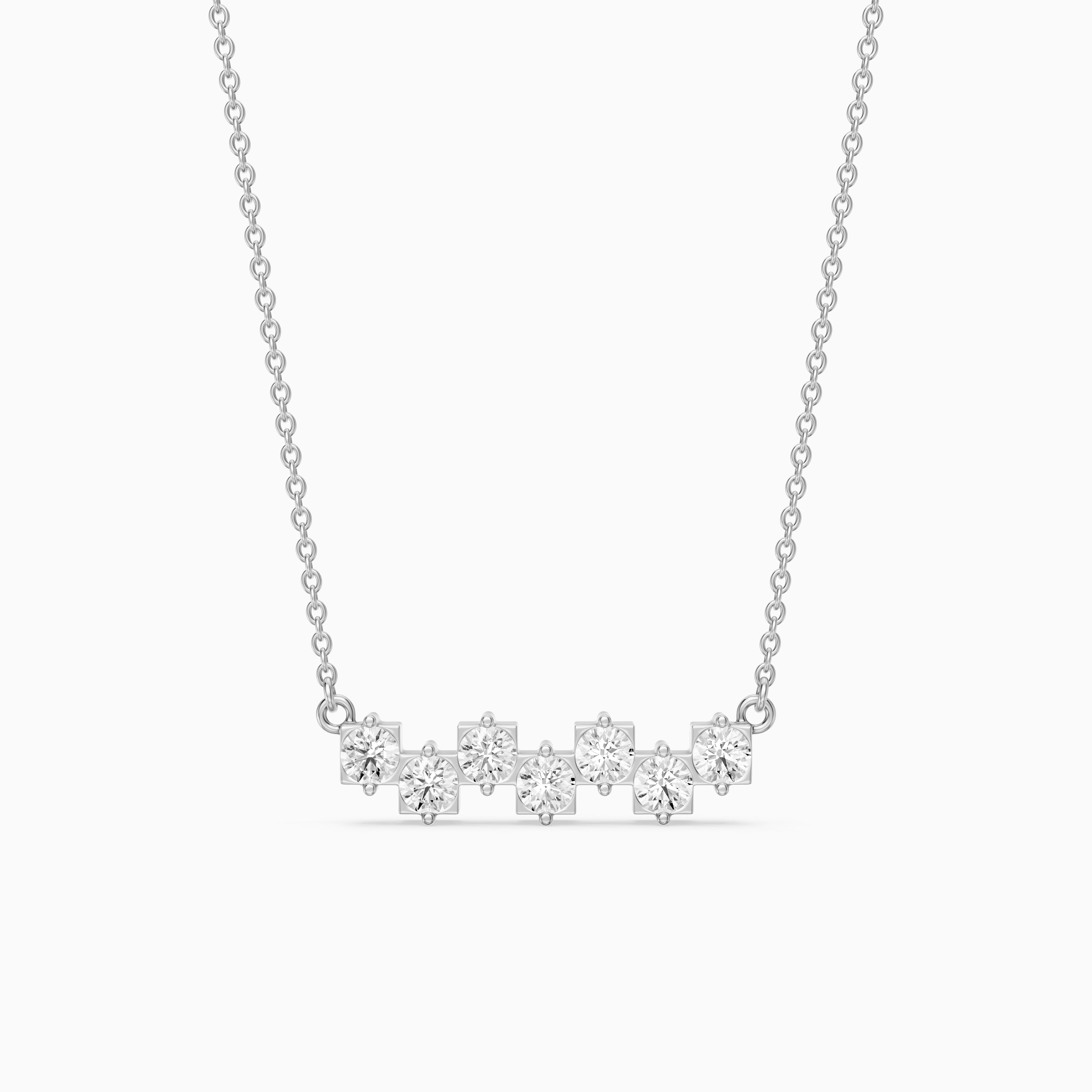 Viviana Round Lab Grown Diamond Cluster Bar Necklace