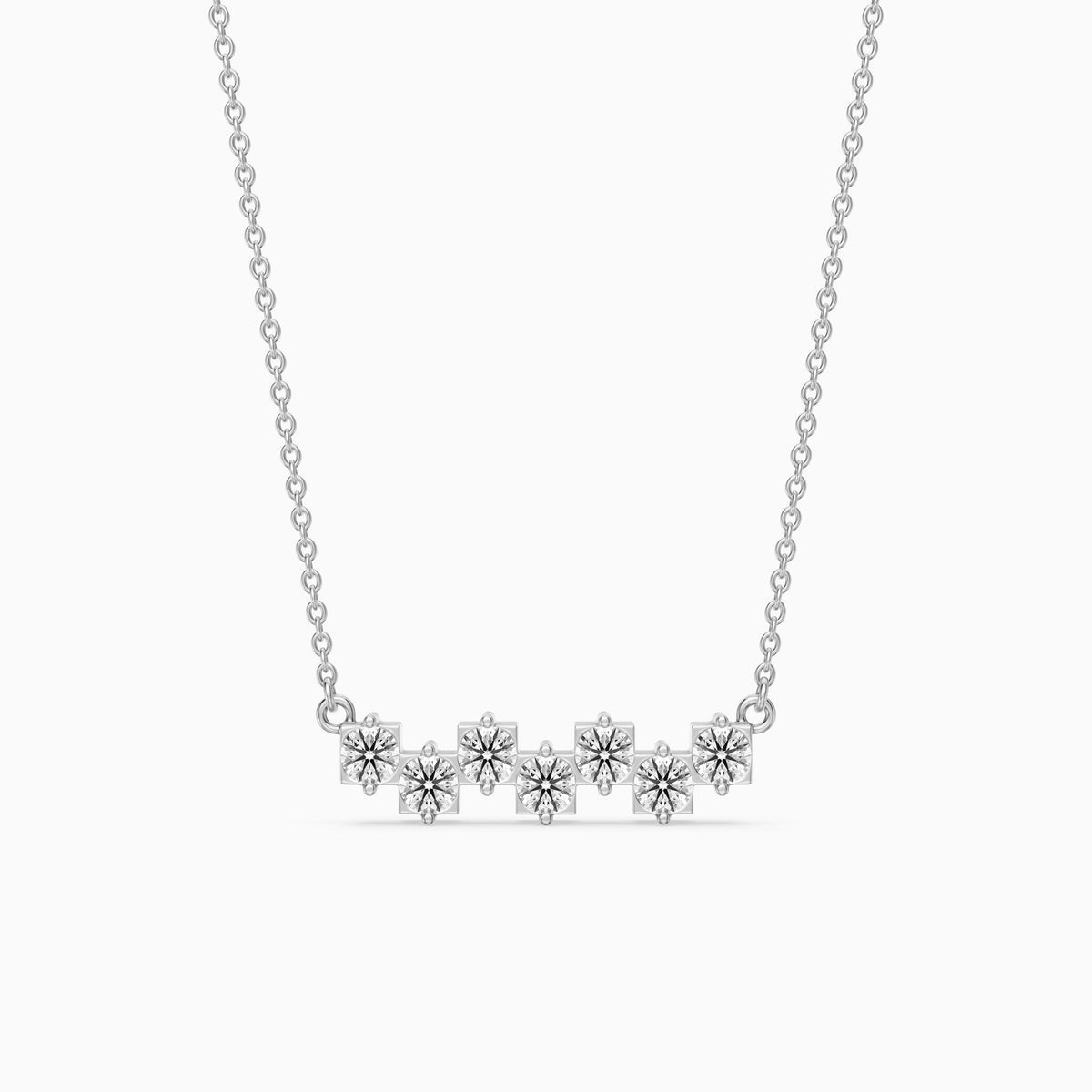 Viviana Round Lab Grown Diamond Cluster Bar Necklace