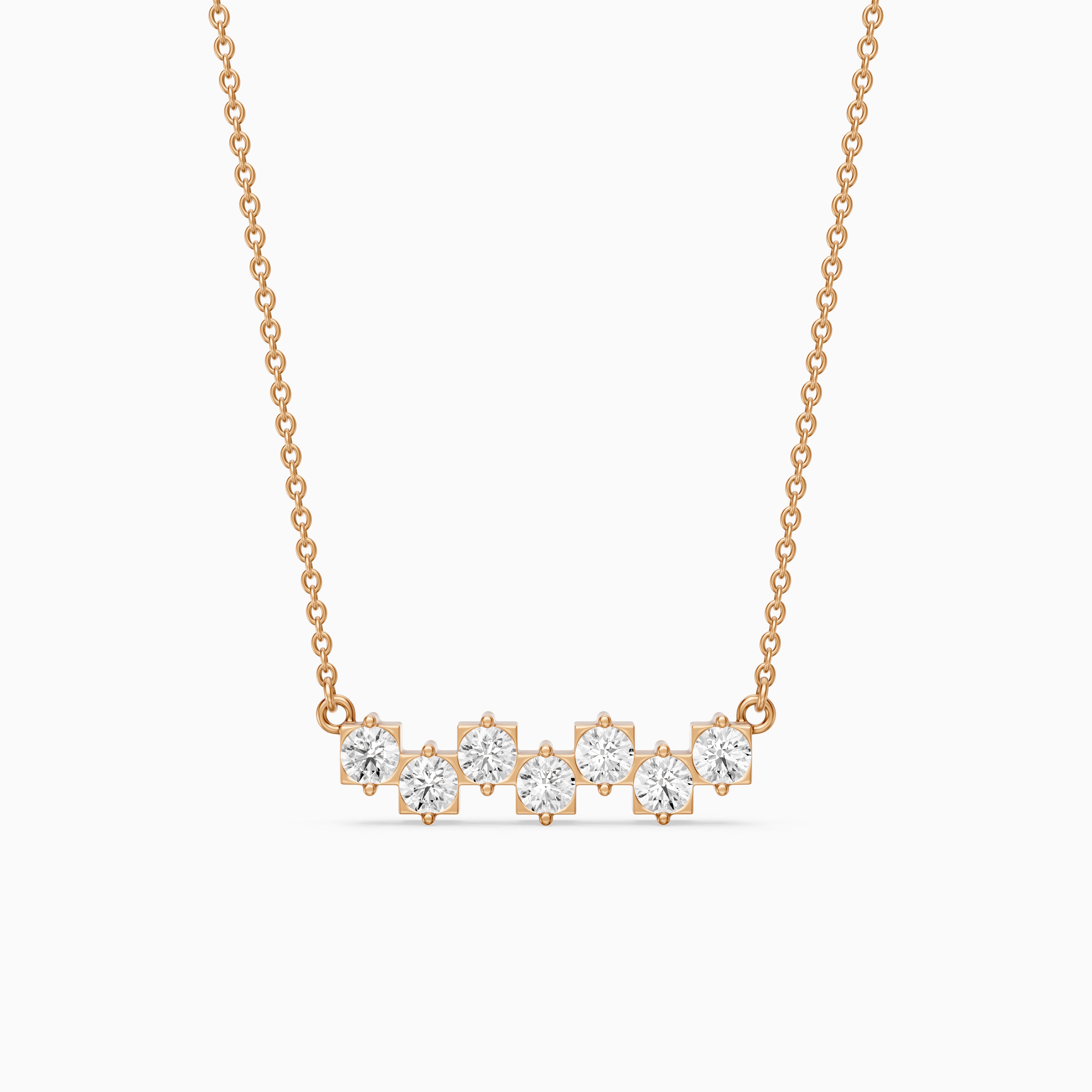 Viviana Round Lab Grown Diamond Cluster Bar Necklace