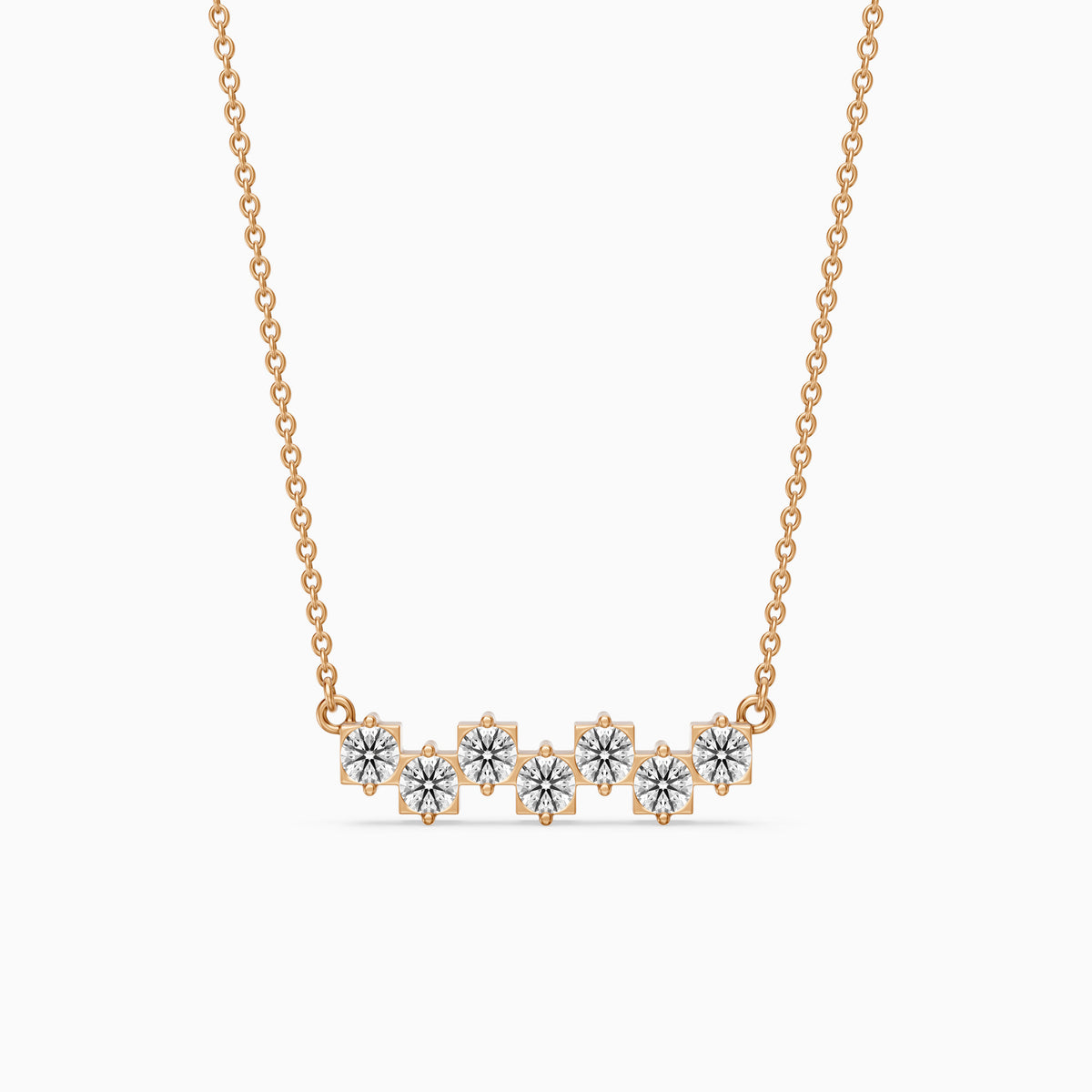 Viviana Round Lab Grown Diamond Cluster Bar Necklace