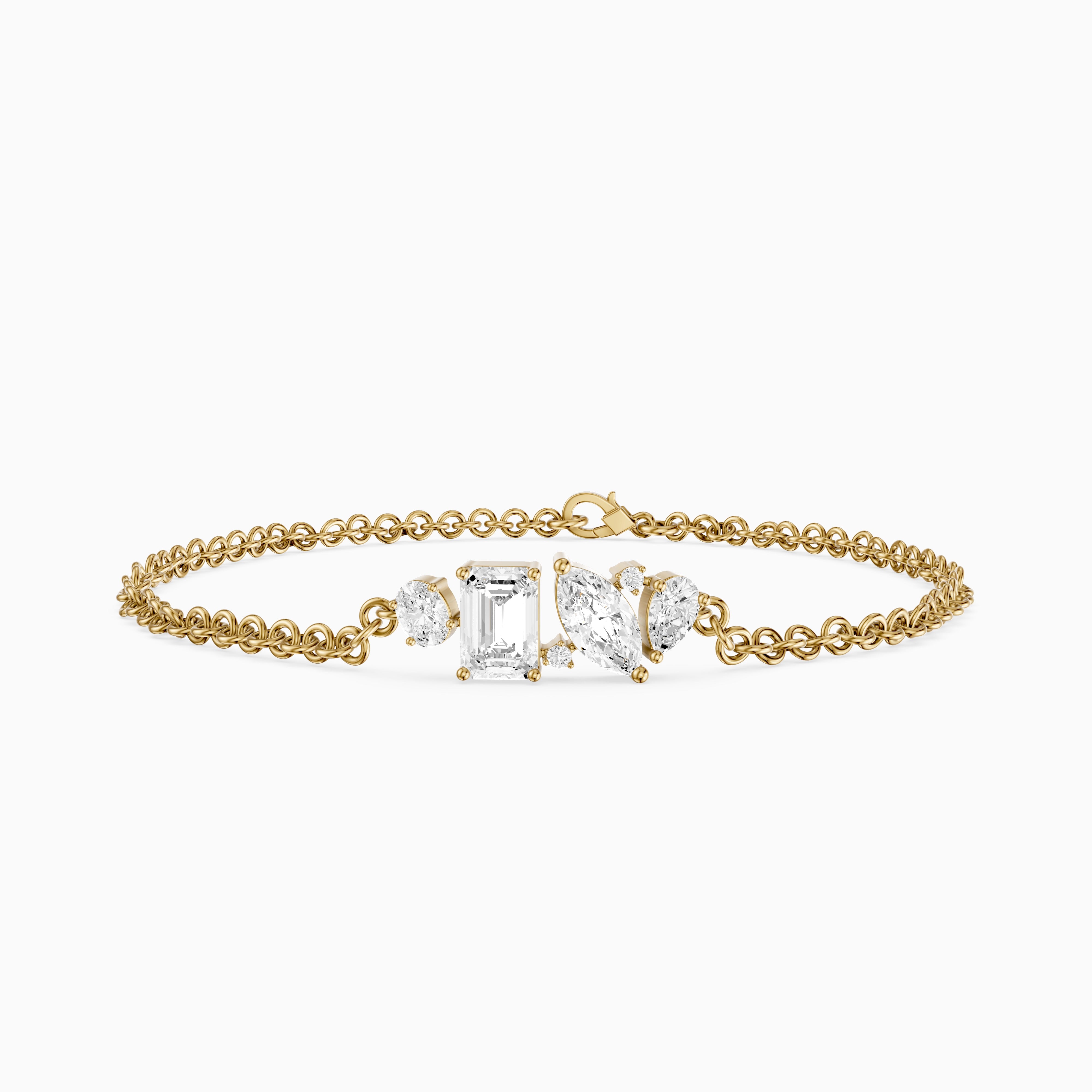 Cathal Fancy Shape Lab Grown Diamond Chain Bracelet