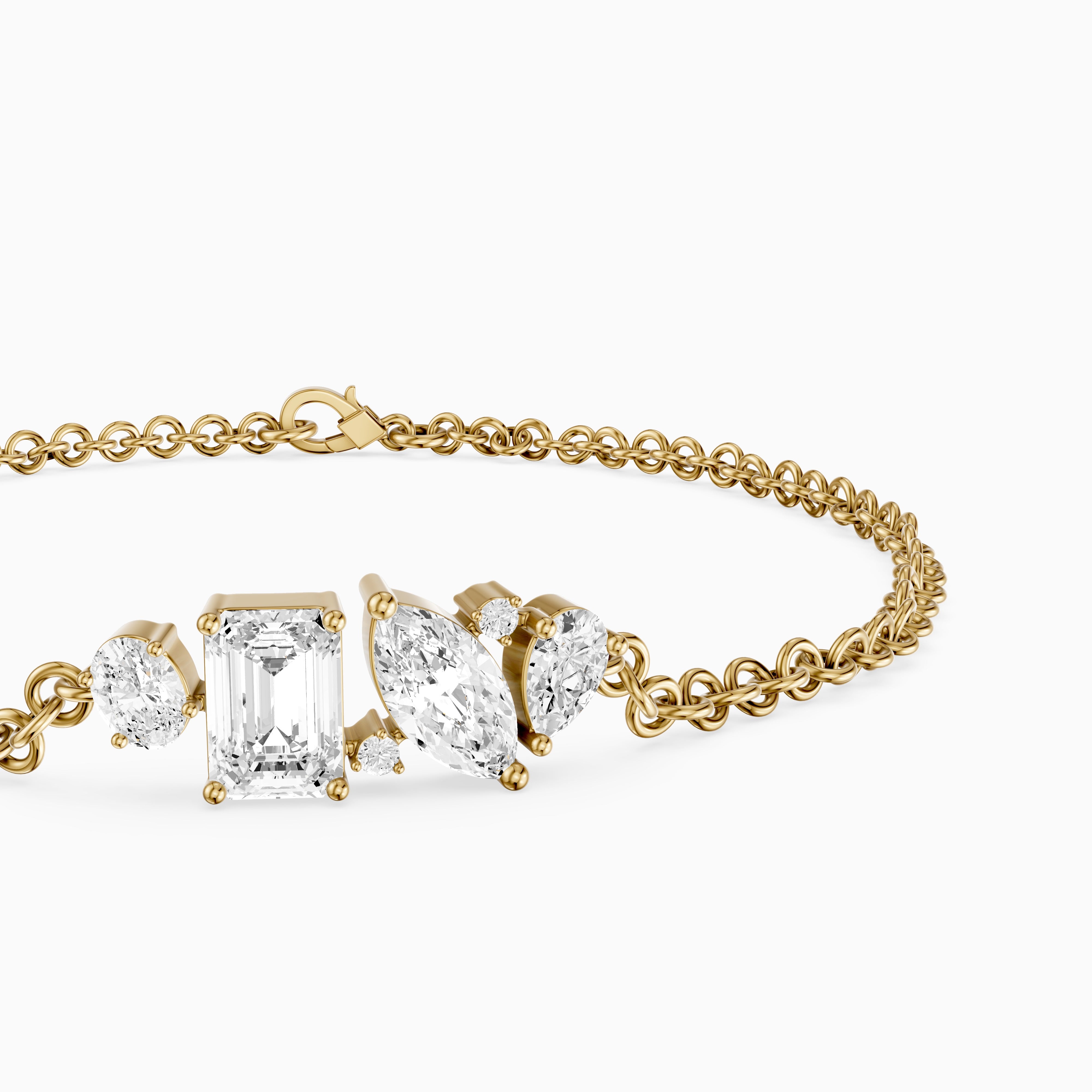 Cathal Fancy Shape Lab Grown Diamond Chain Bracelet