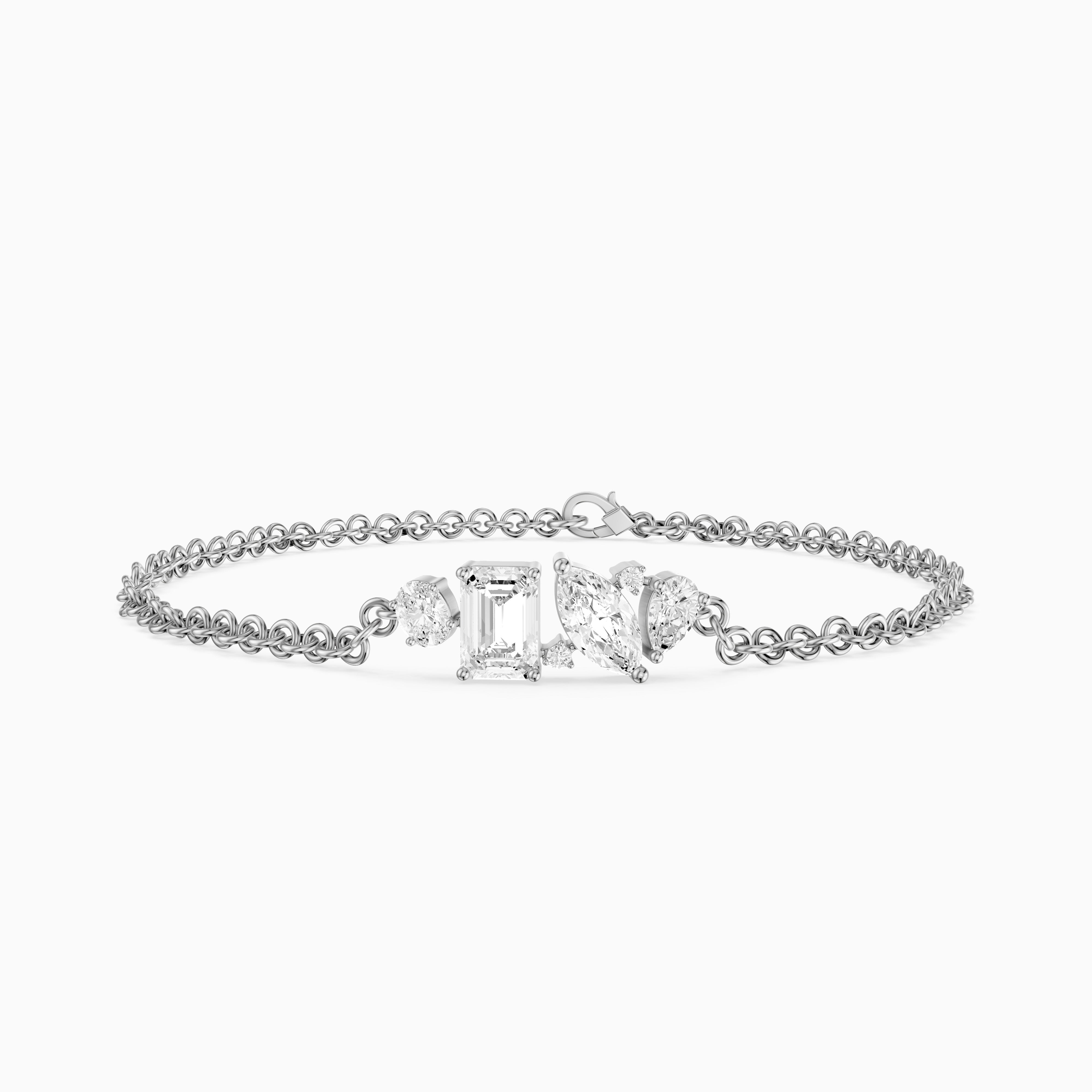Cathal Fancy Shape Lab Grown Diamond Chain Bracelet