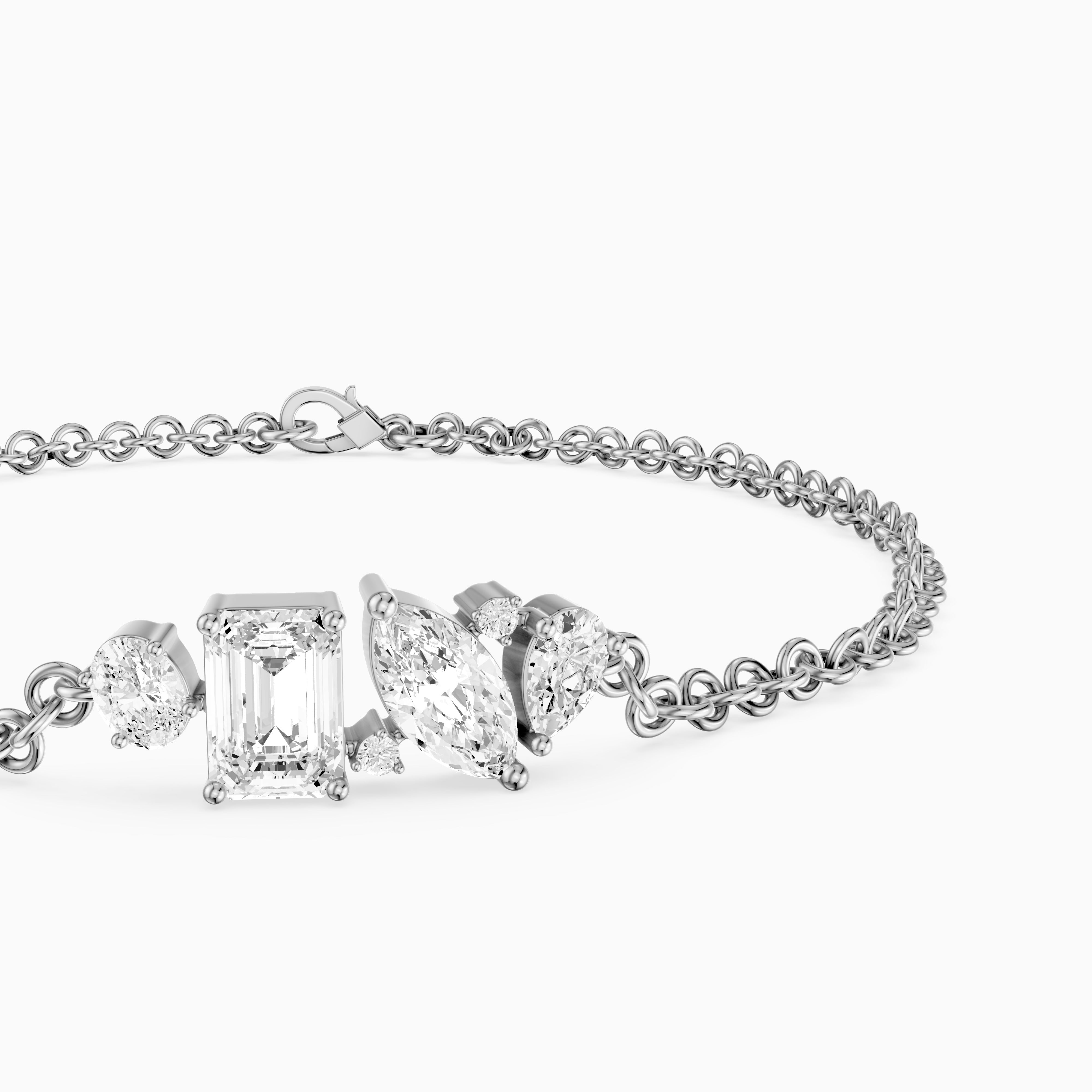 Cathal Fancy Shape Lab Grown Diamond Chain Bracelet