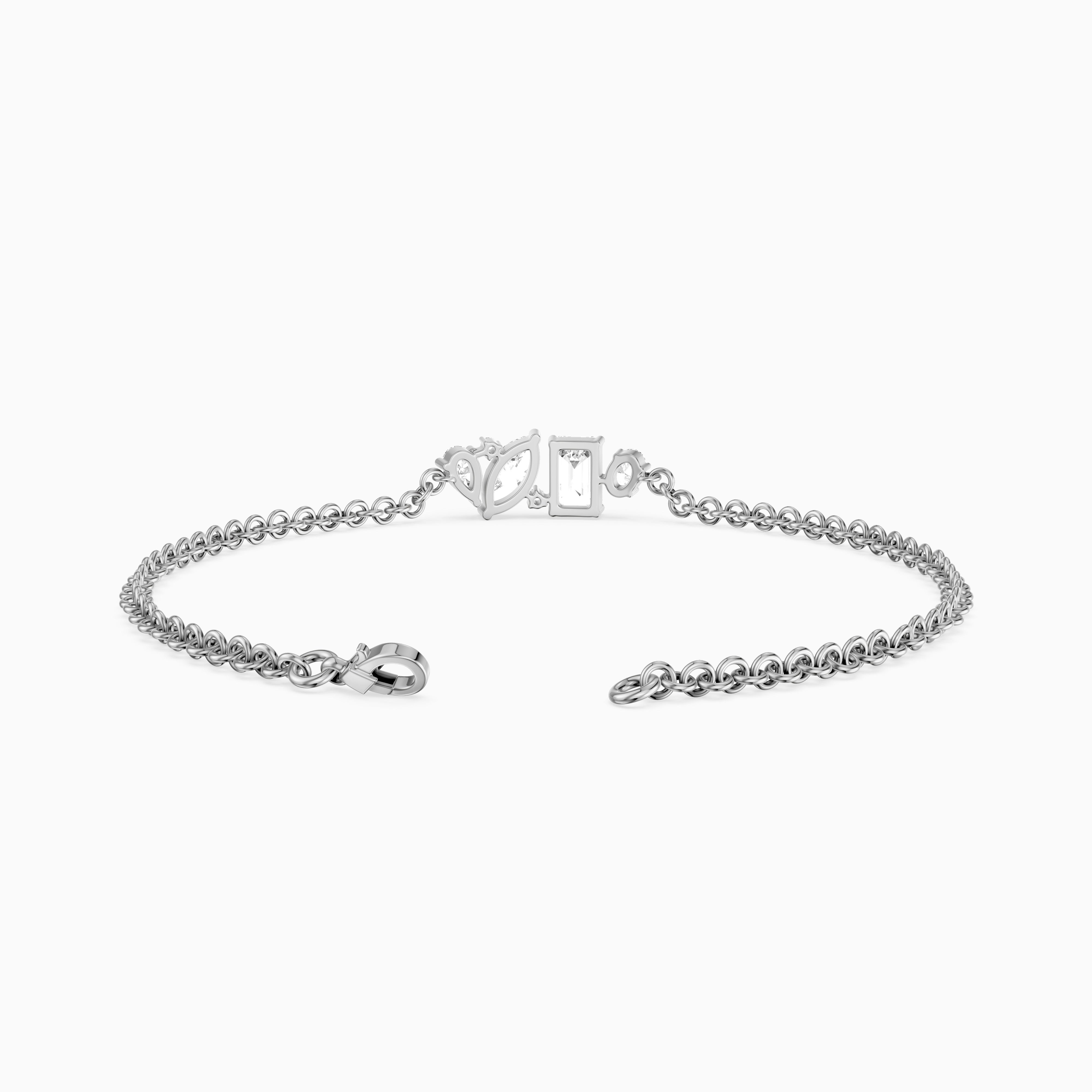 Cathal Fancy Shape Lab Grown Diamond Chain Bracelet
