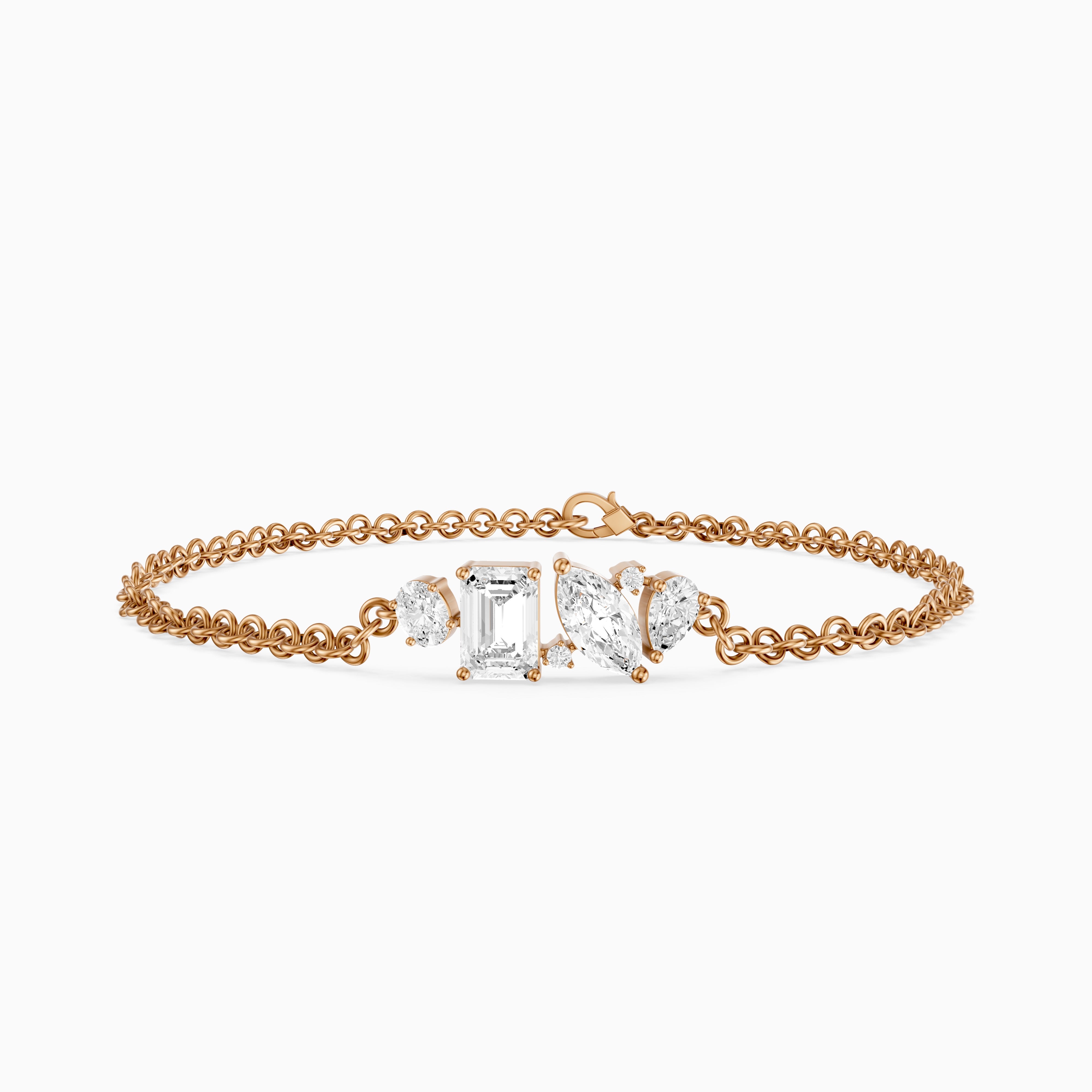 Cathal Fancy Shape Lab Grown Diamond Chain Bracelet