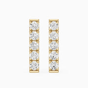 Velina Round Lab Grown Diamond Single Line Bar Studs Earrings