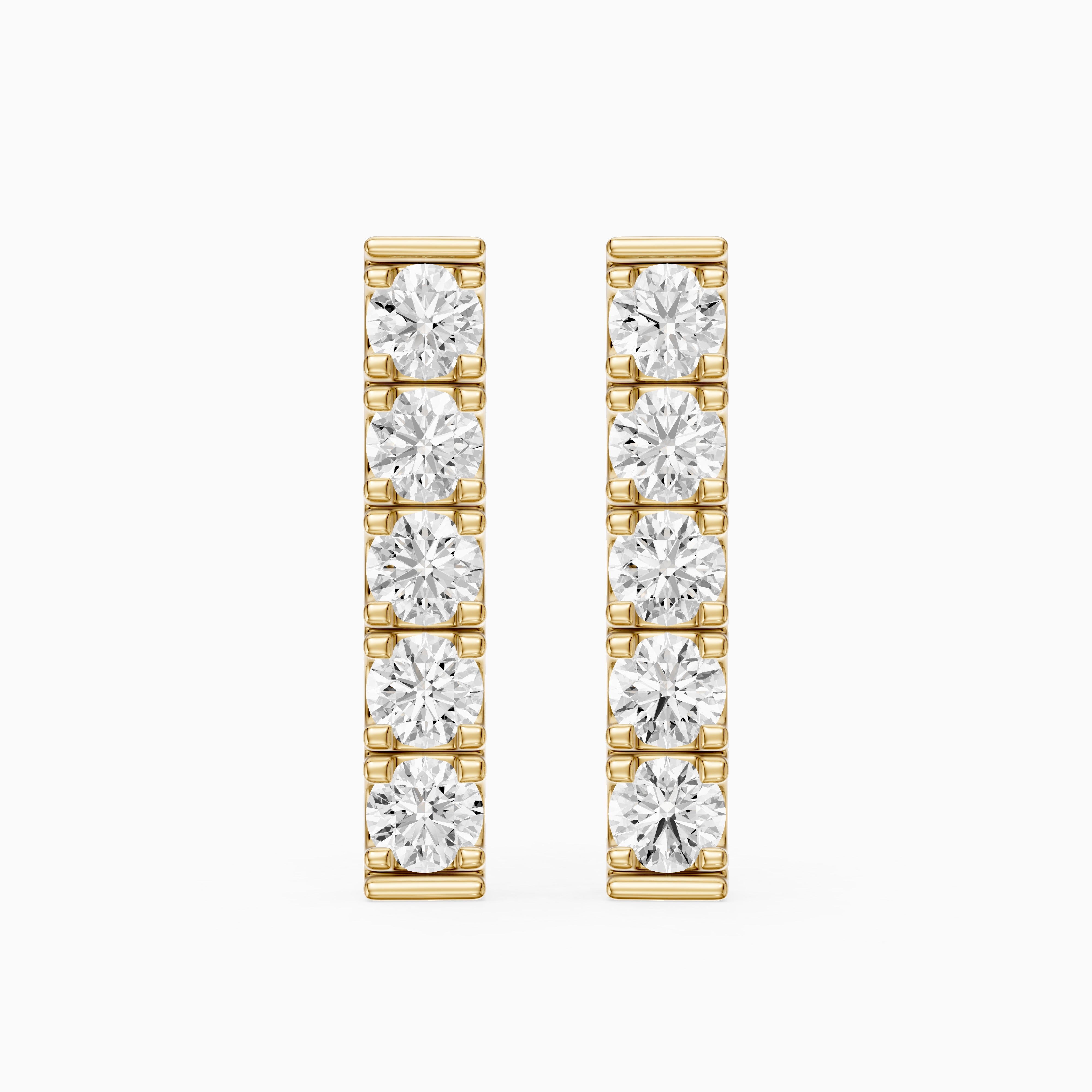 Velina Round Lab Grown Diamond Single Line Bar Studs Earrings