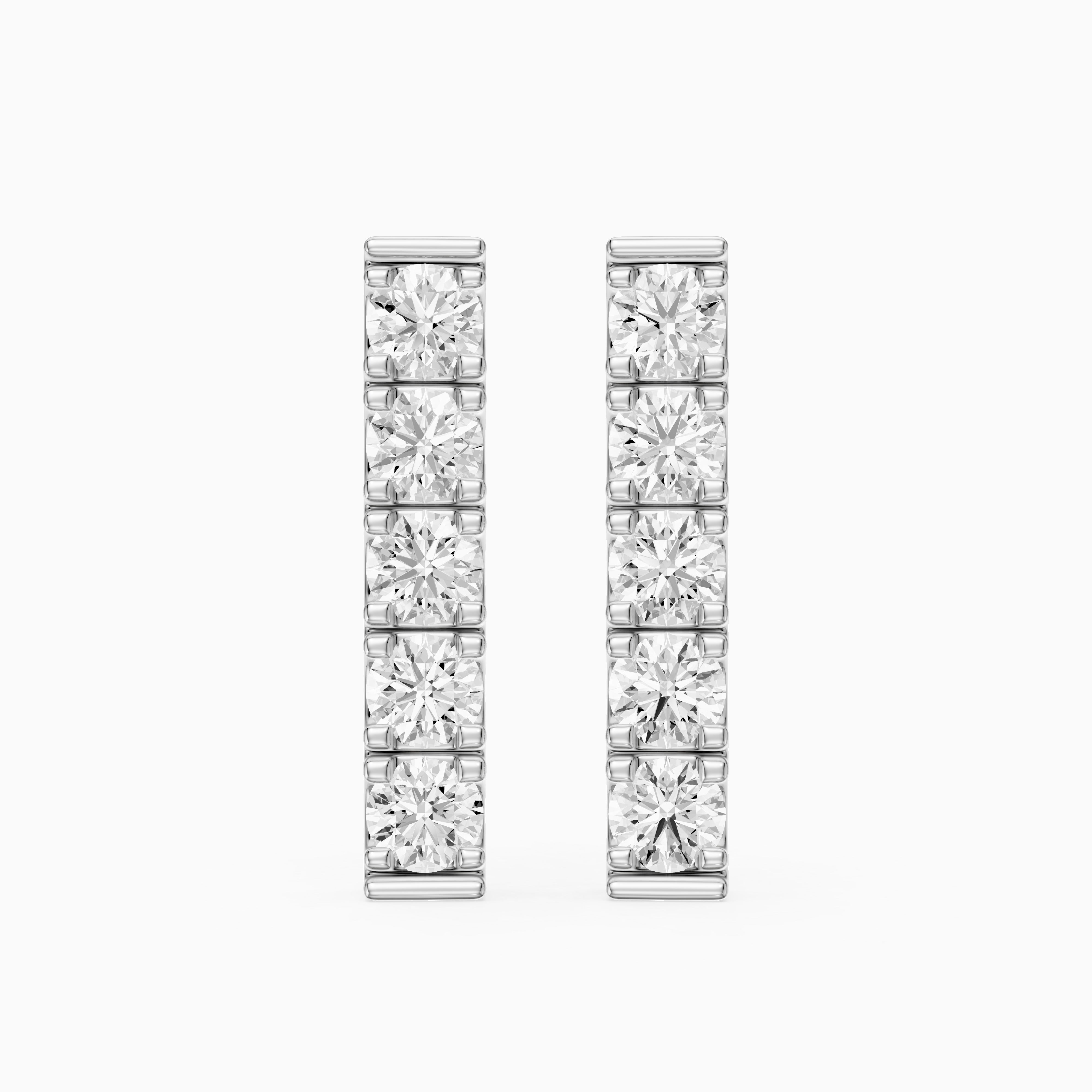 Velina Round Lab Grown Diamond Single Line Bar Studs Earrings