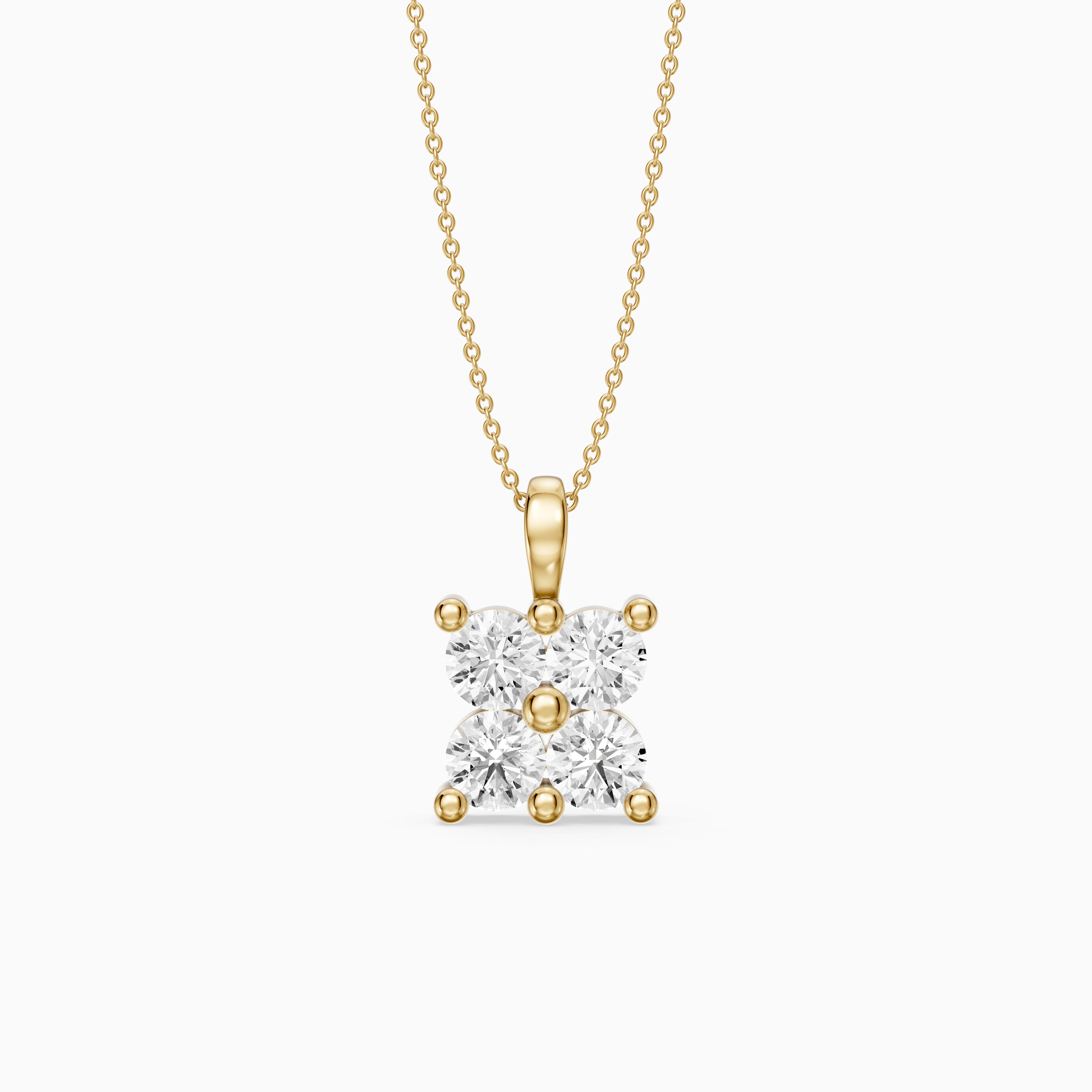 Alayna Floral Cluster Round Lab Grown Diamond Pendant