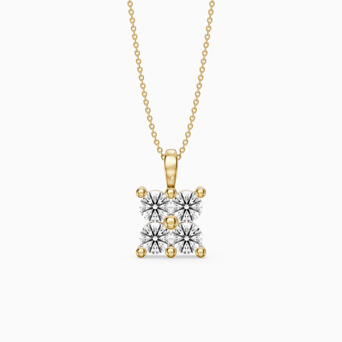 Alayna Floral Cluster Round Lab Grown Diamond Pendant