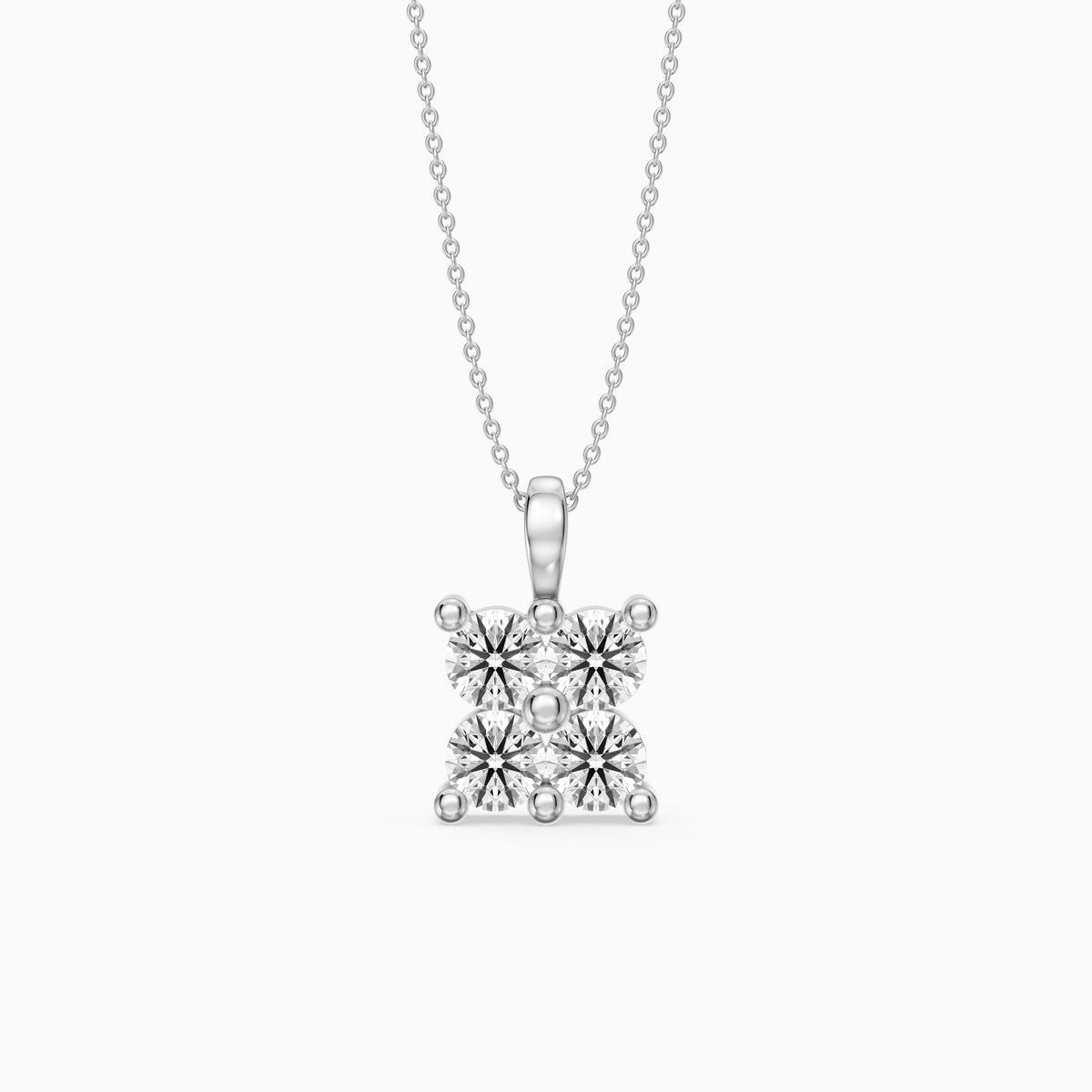 Alayna Floral Cluster Round Lab Grown Diamond Pendant
