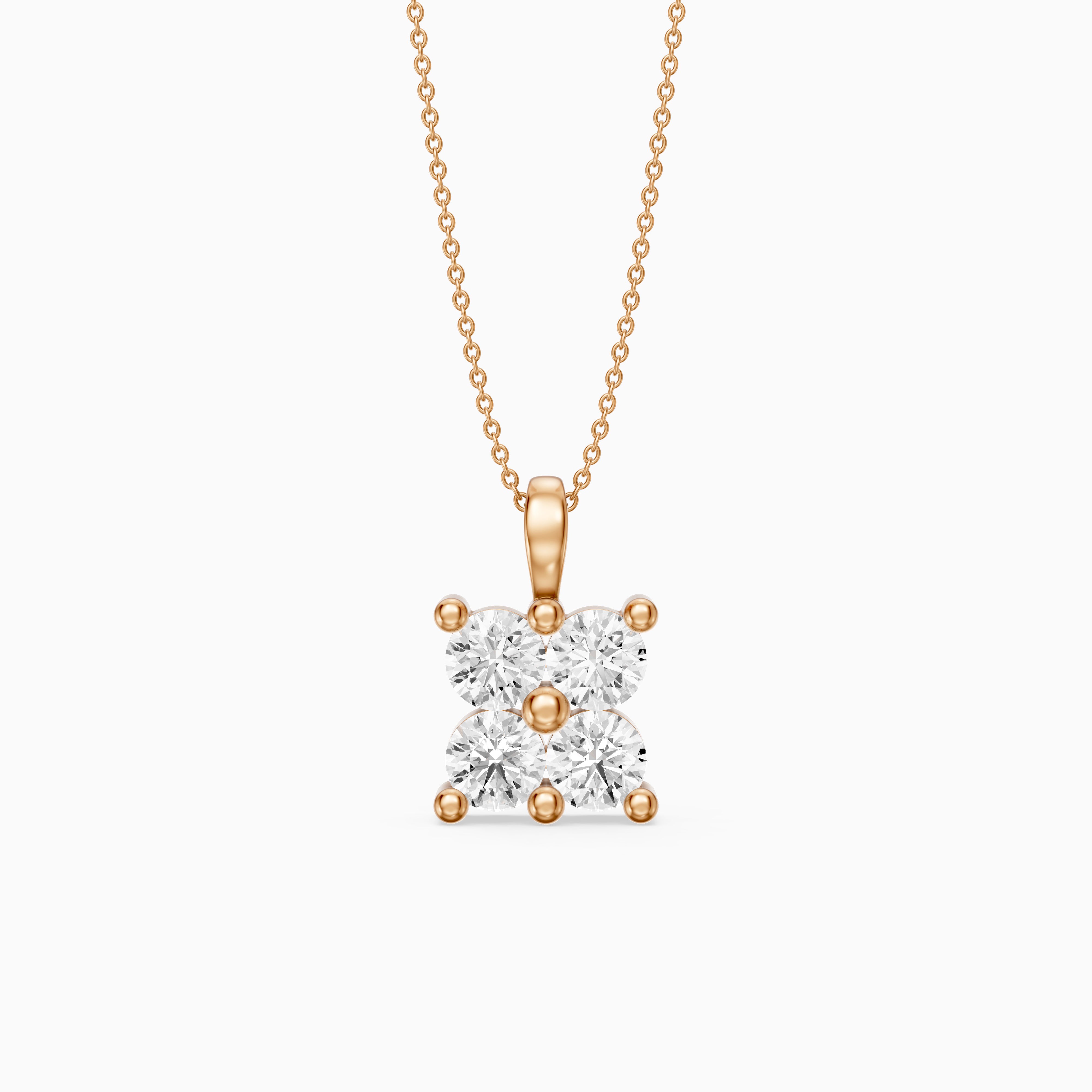 Alayna Floral Cluster Round Lab Grown Diamond Pendant