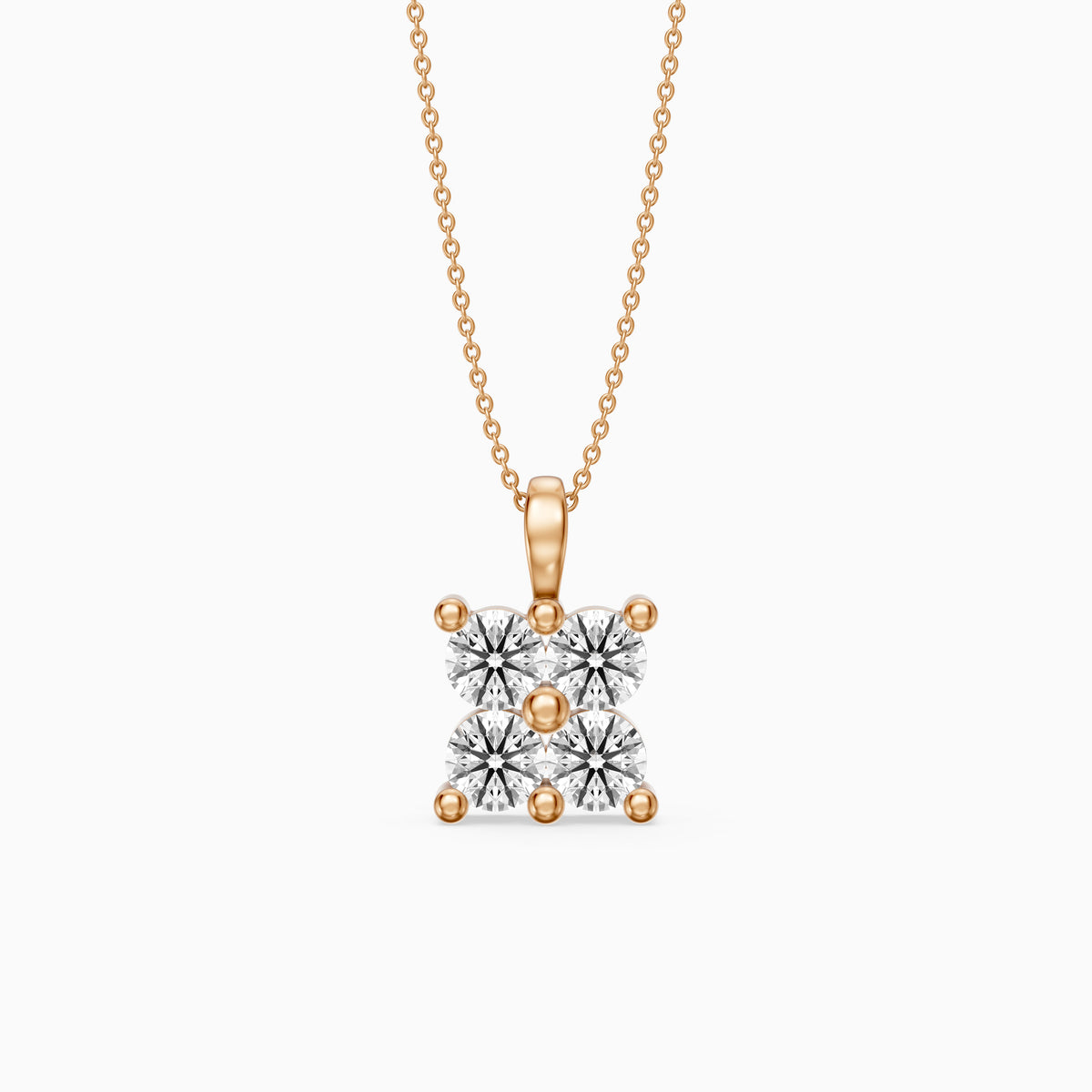 Alayna Floral Cluster Round Lab Grown Diamond Pendant
