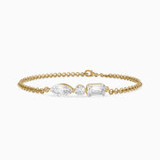 Gabriel Marquise, Round and Emerald Cut Lab Grown Diamond Bracelet