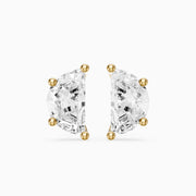Verica Half Moon lab grown diamond Solitaire Stud Earrings